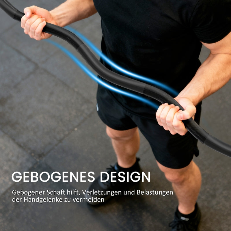 Olympic Barbell with 5 cm Sleeves and 100 kg Load Capacity, Black Steel