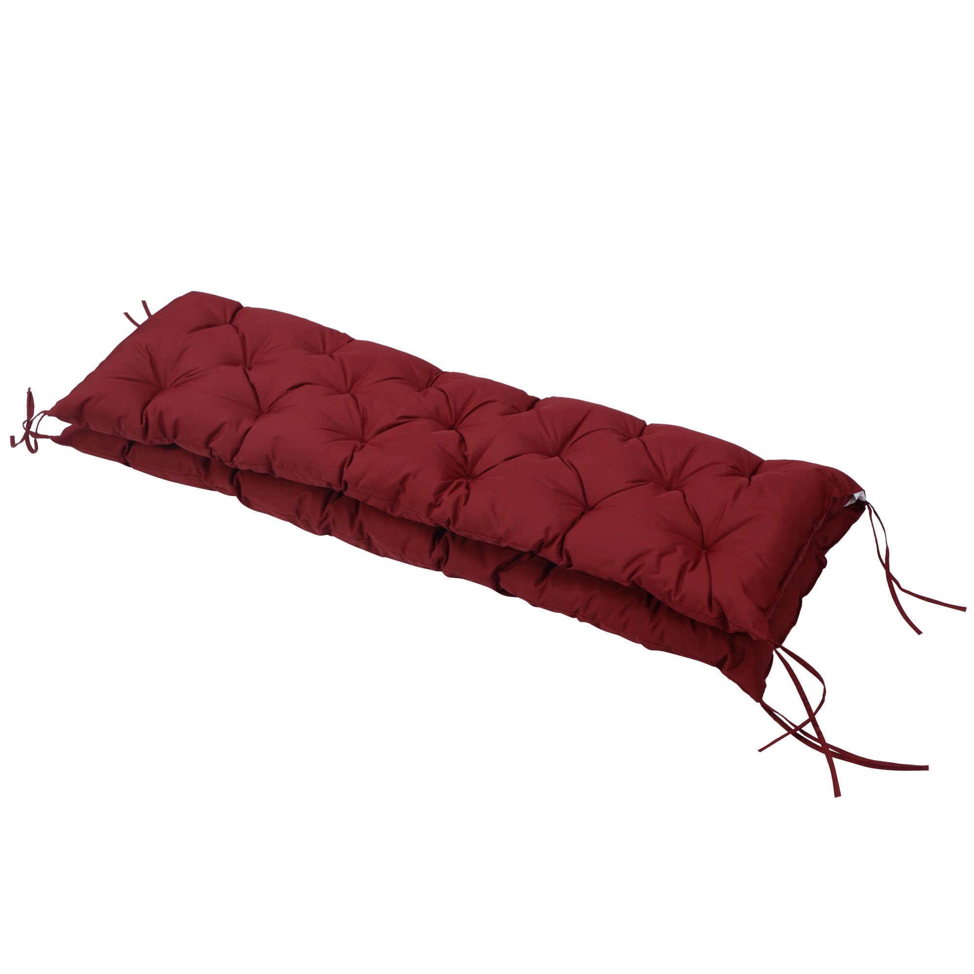 3-seater Bench Cushion with Ties, Outdoor/Indoor Seat Pad 150x98x8 cm, Red