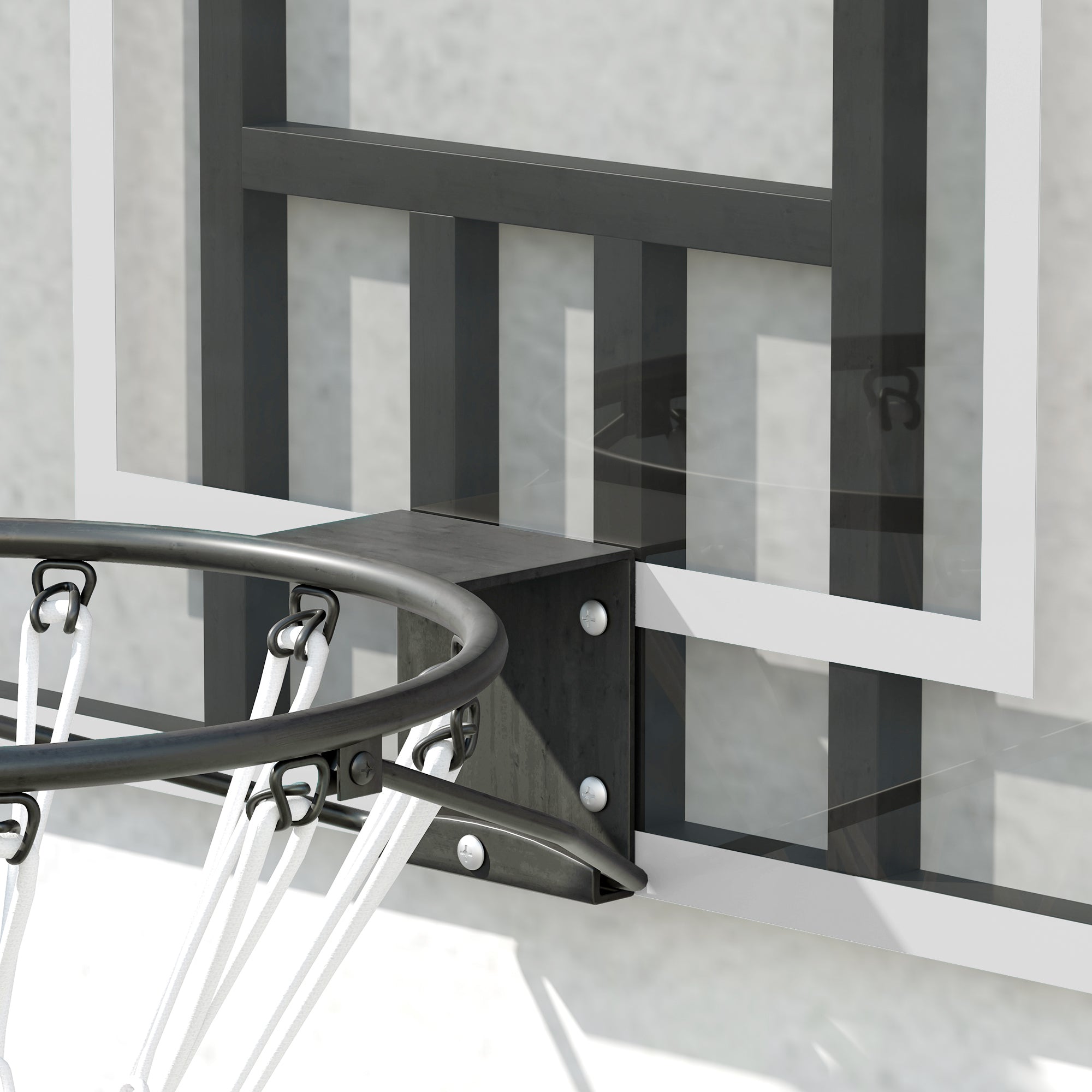 Basketball Hoop Wall-Mounted 113x61x73cm Outdoor Steel, Black