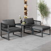 Garden Lounge Set 2 Sofas 2 Footstools - Adjustable