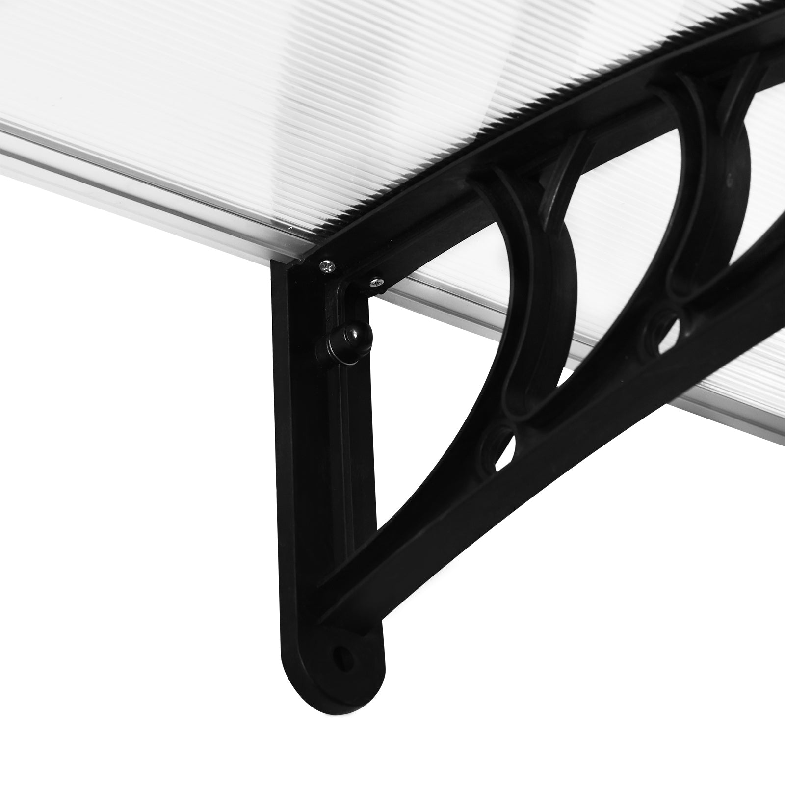 Front Door Canopy, 75x195x23 cm, 5mm Polycarbonate, Transparent Aluminum