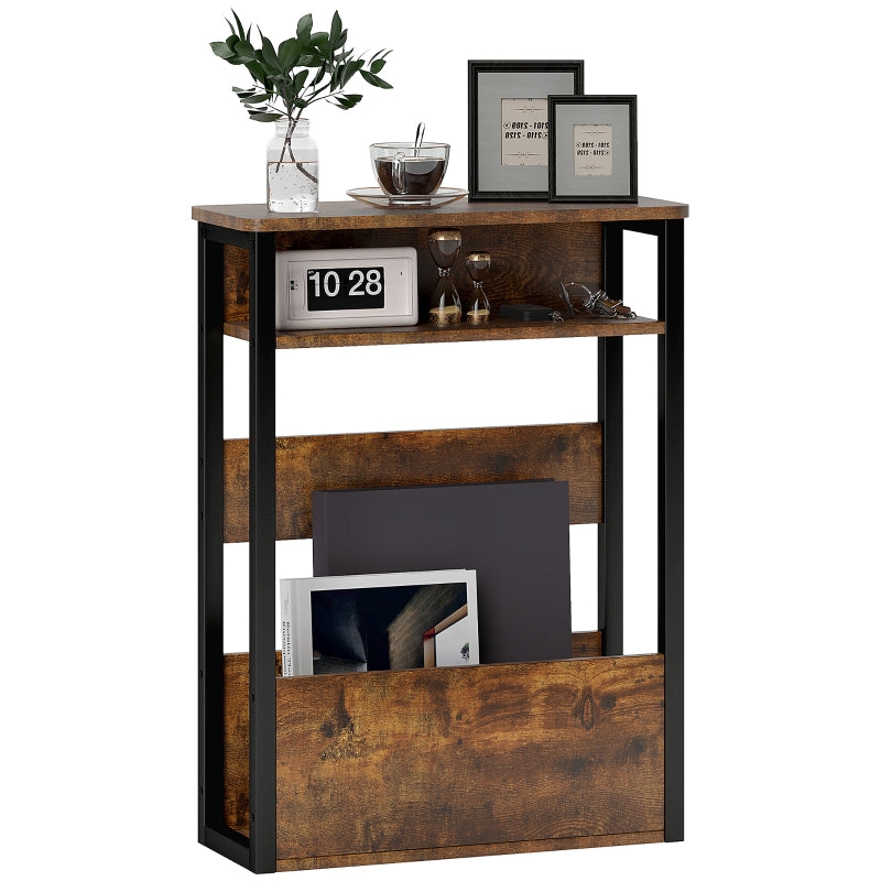Industrial-Style Side Table Black/Brown