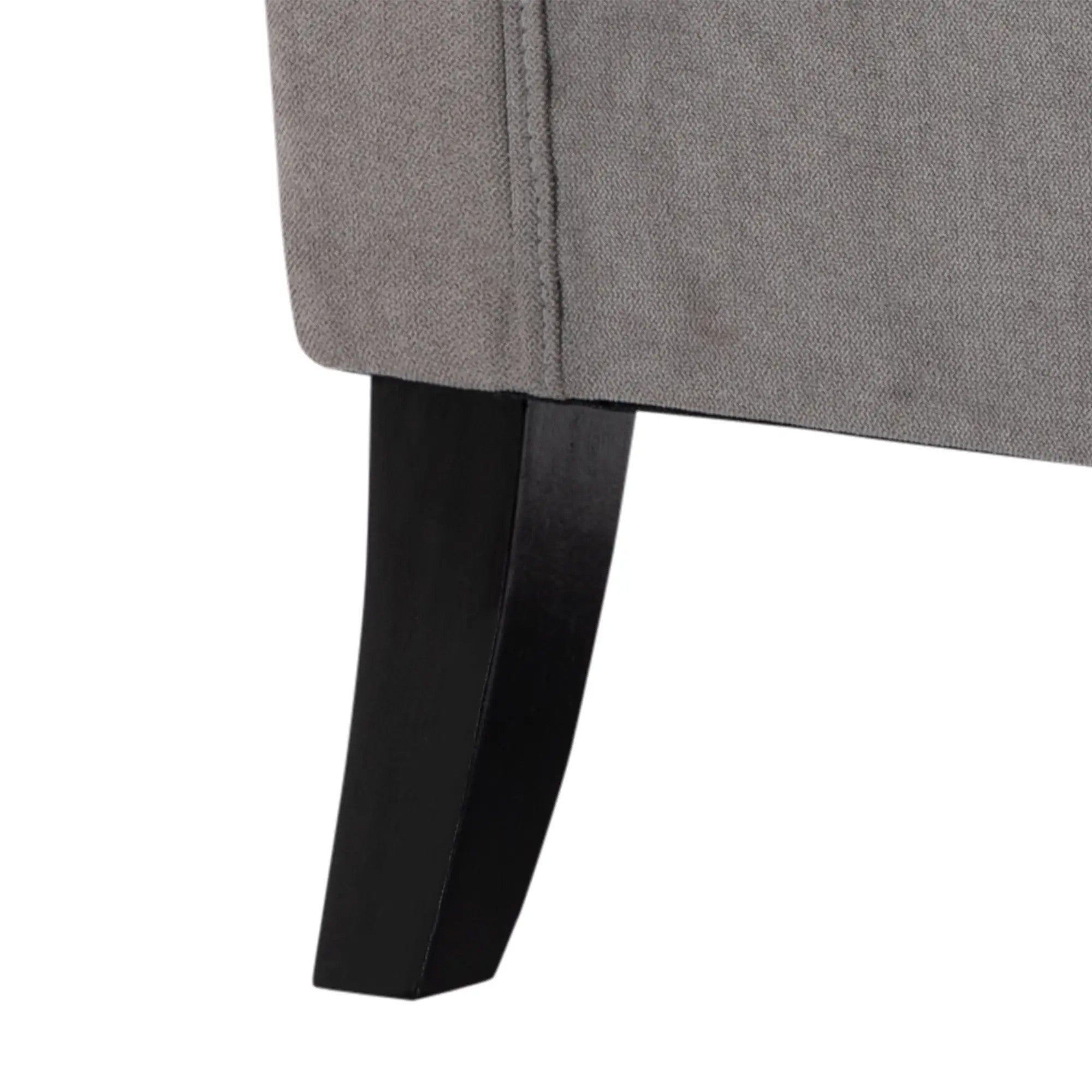 Single armchair, wing chair accent chair with tufting wooden feet, polyester grey