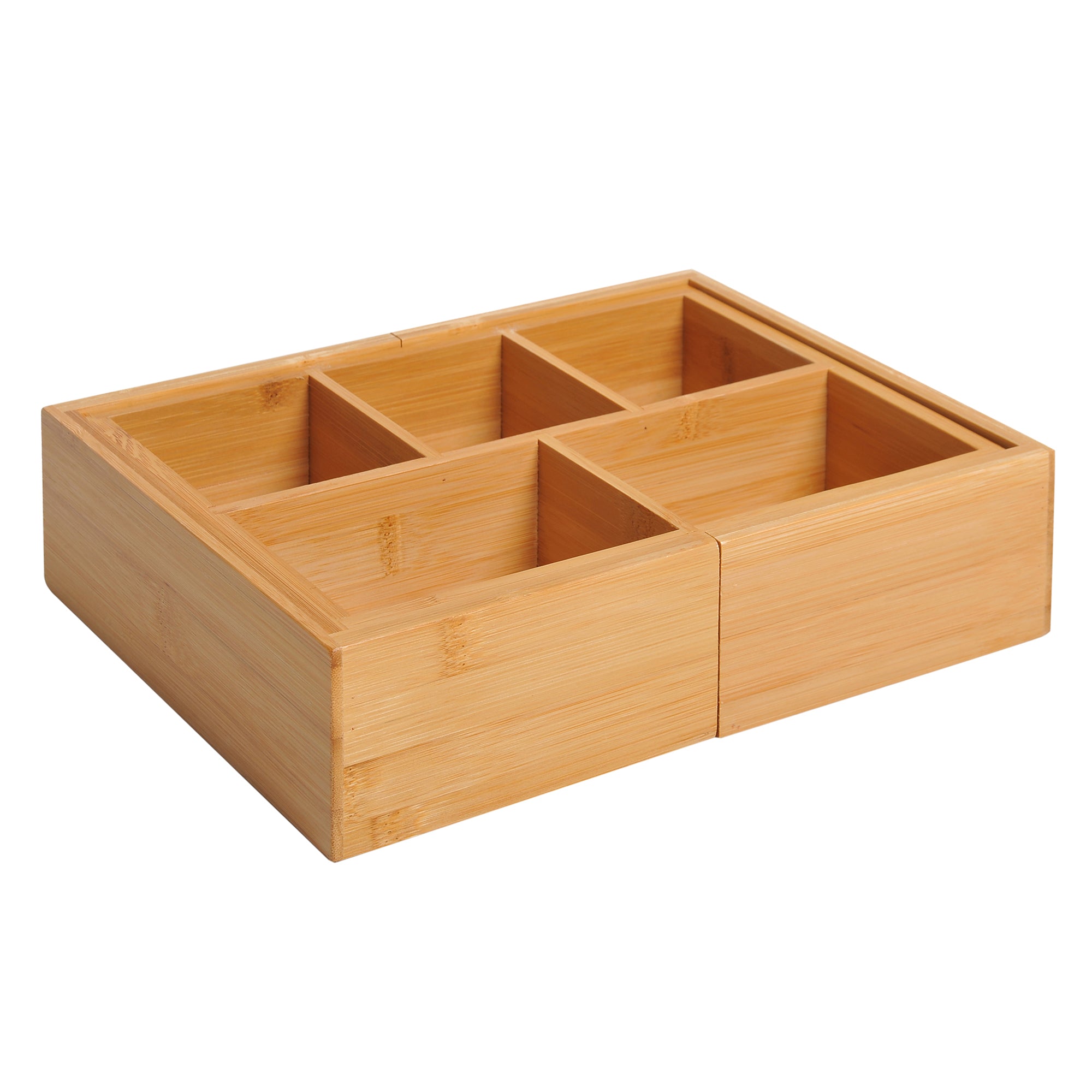 Storage Box Drawer Organizer, Extendable, Bamboo Natural
