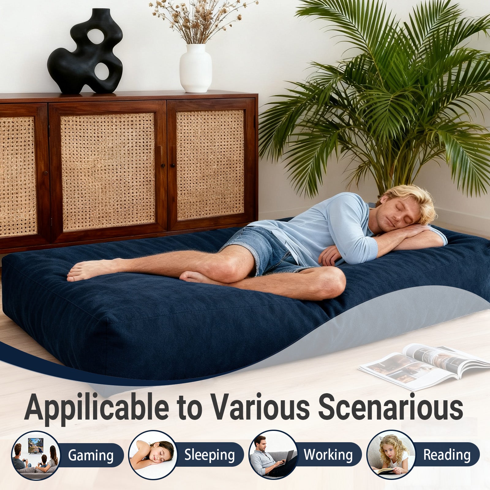 DBC-LANSE Convertible Bean Bag Chair Bed