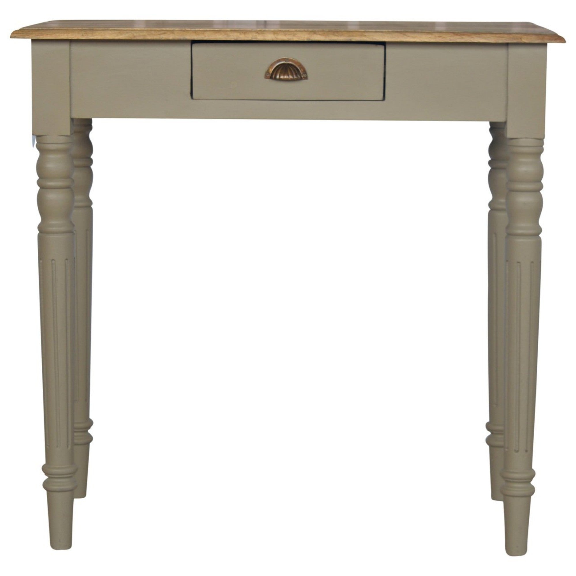 Writing Desk, Hand Painted 1 Drawer, Solid Wood Grey