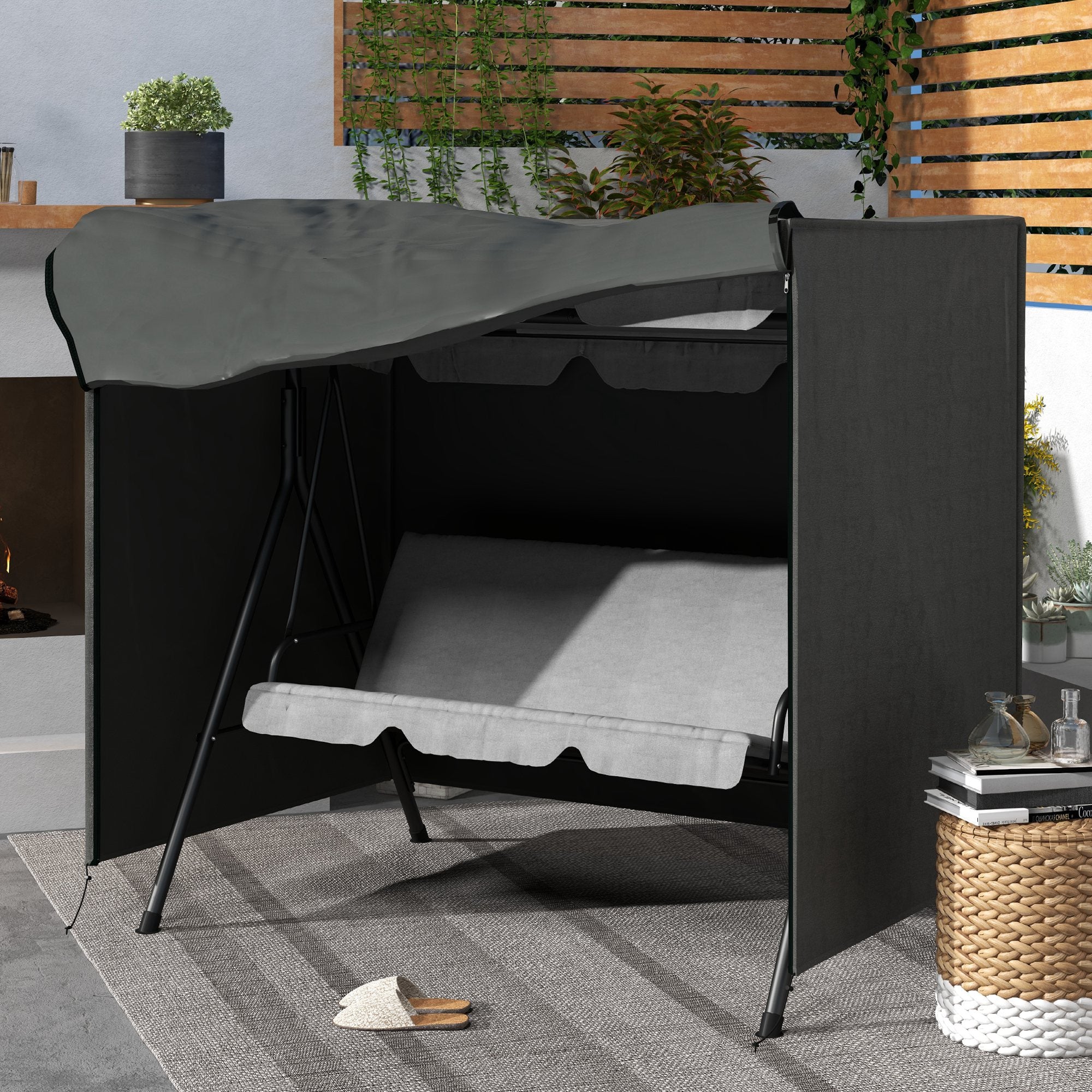 Three-Seater Swing Chair Protective Cover, 152 x 177cm, Grey