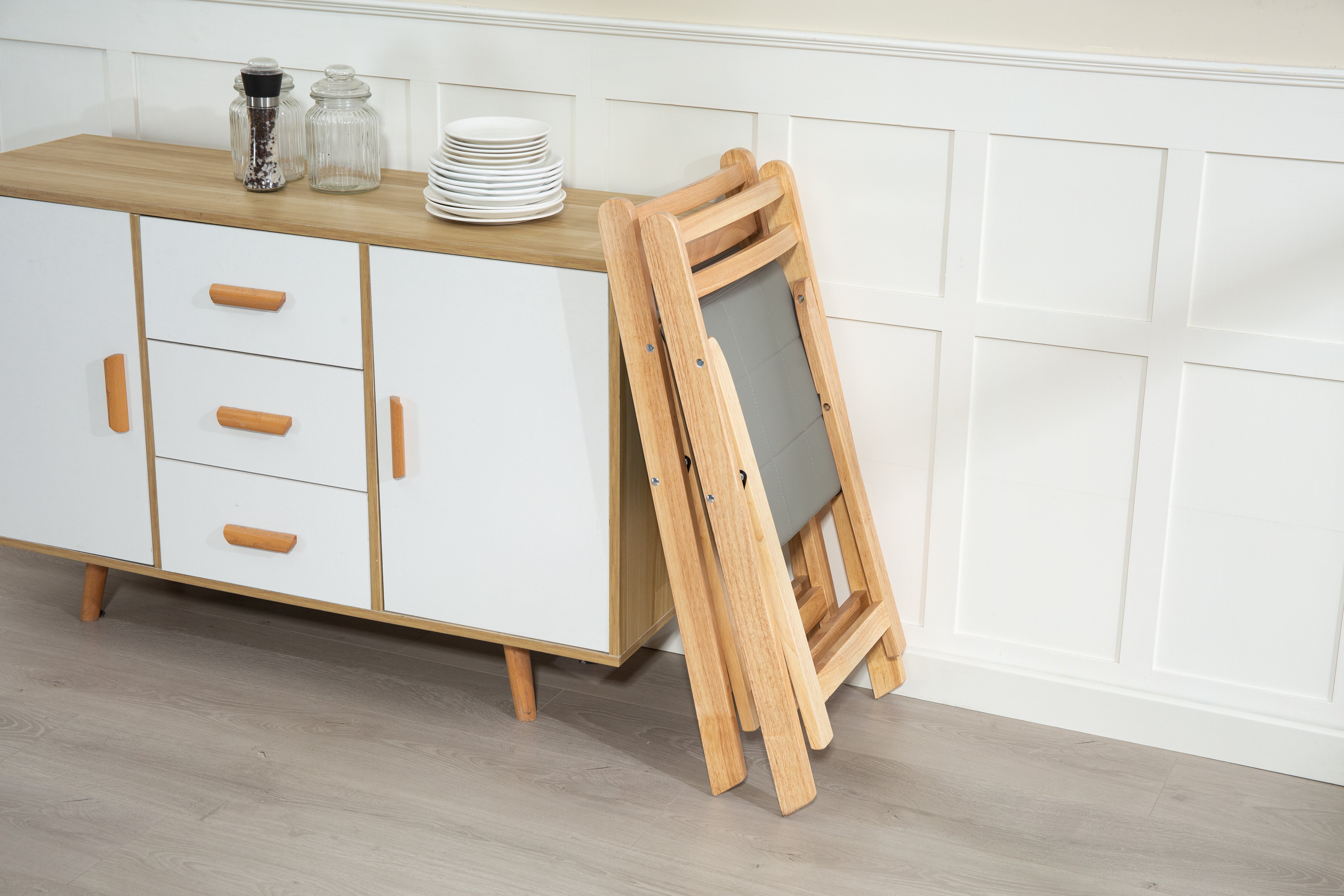 Solid Wood Folding Chair - Space-Saving, Durable & Stylish Design - Solid Wood