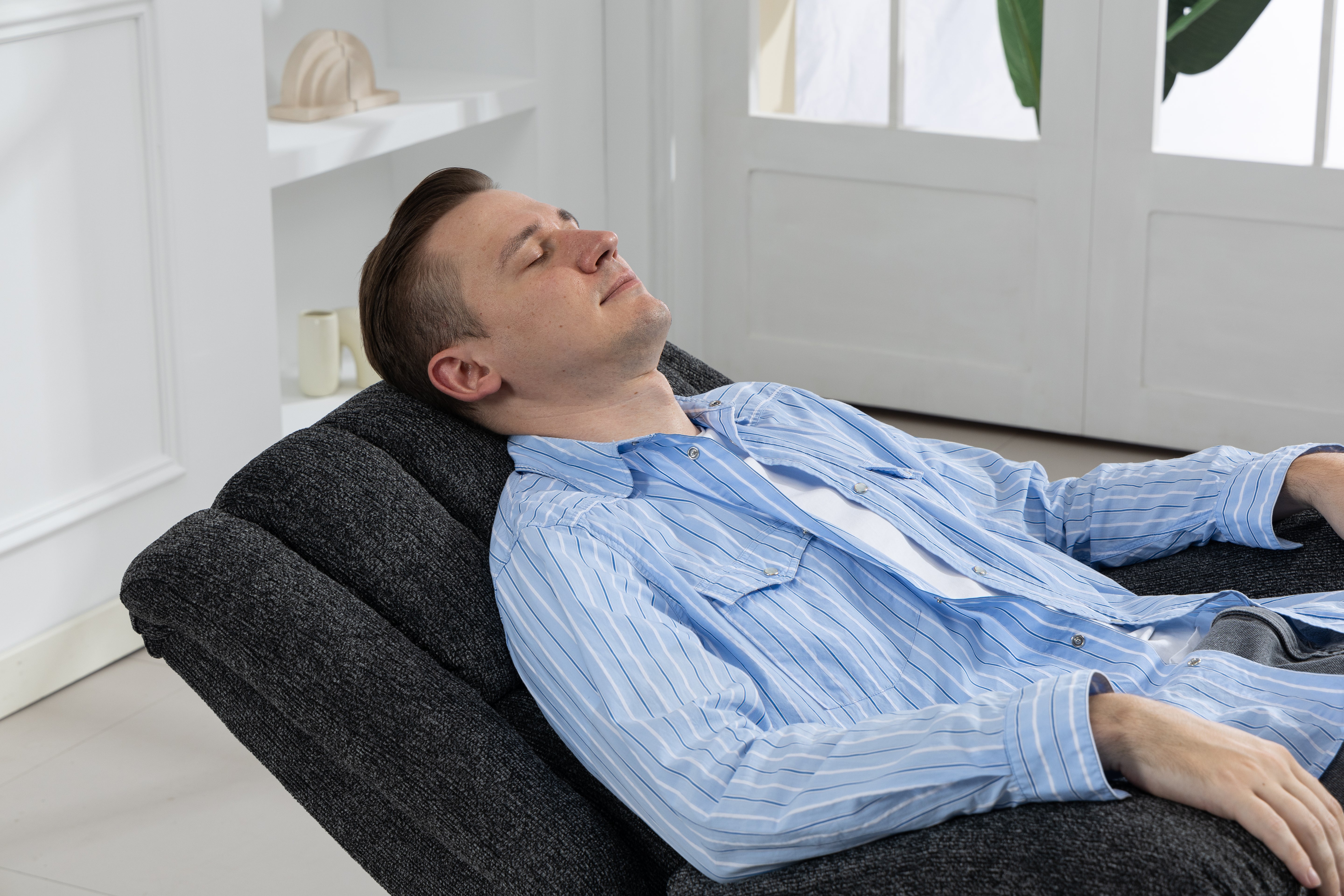 Electric Armchair Lift Assist Massage Heat Footrest Cup Holder - Dark Grey