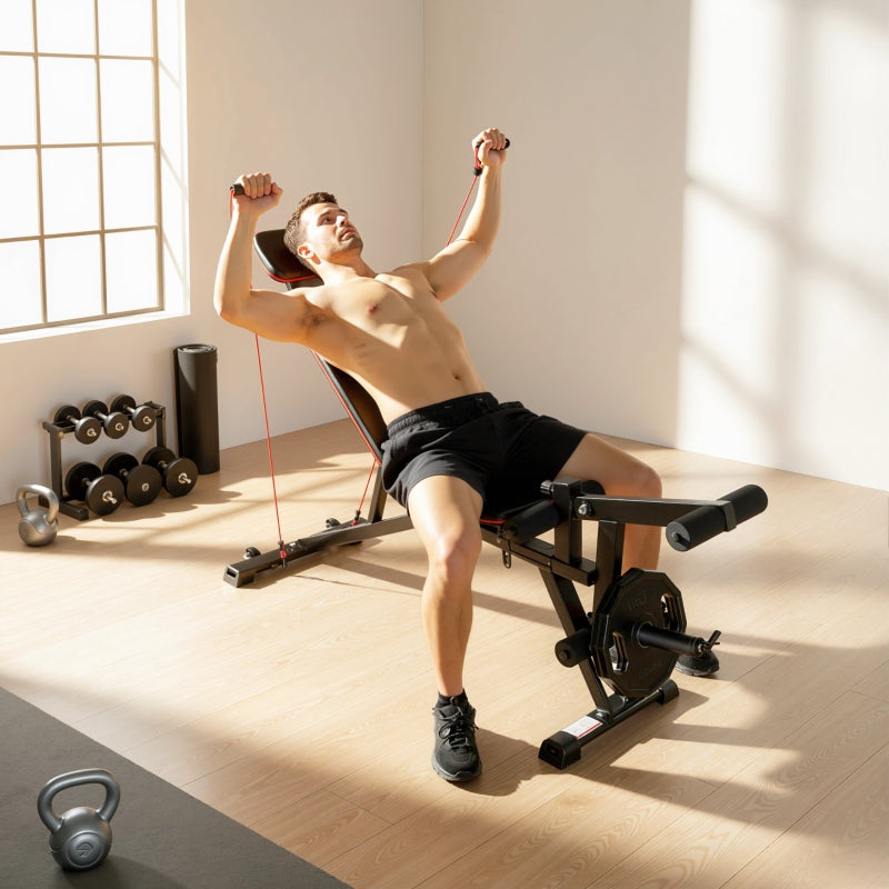 Adjustable Weight Bench, 3-in-1 Training Bench with Leg Extension and Curl Pad, 300 kg Capacity