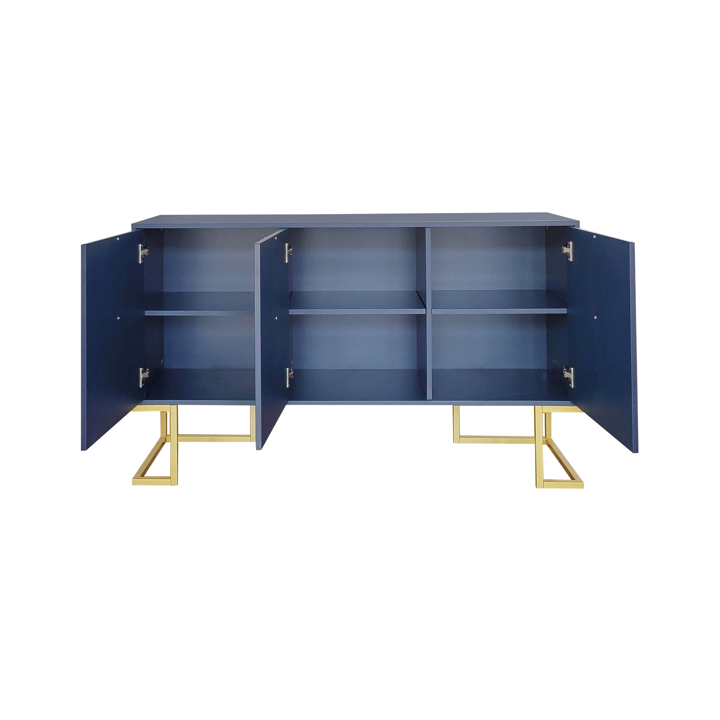 Modern Sideboard 3-Door Adjustable Shelves Metal Handles