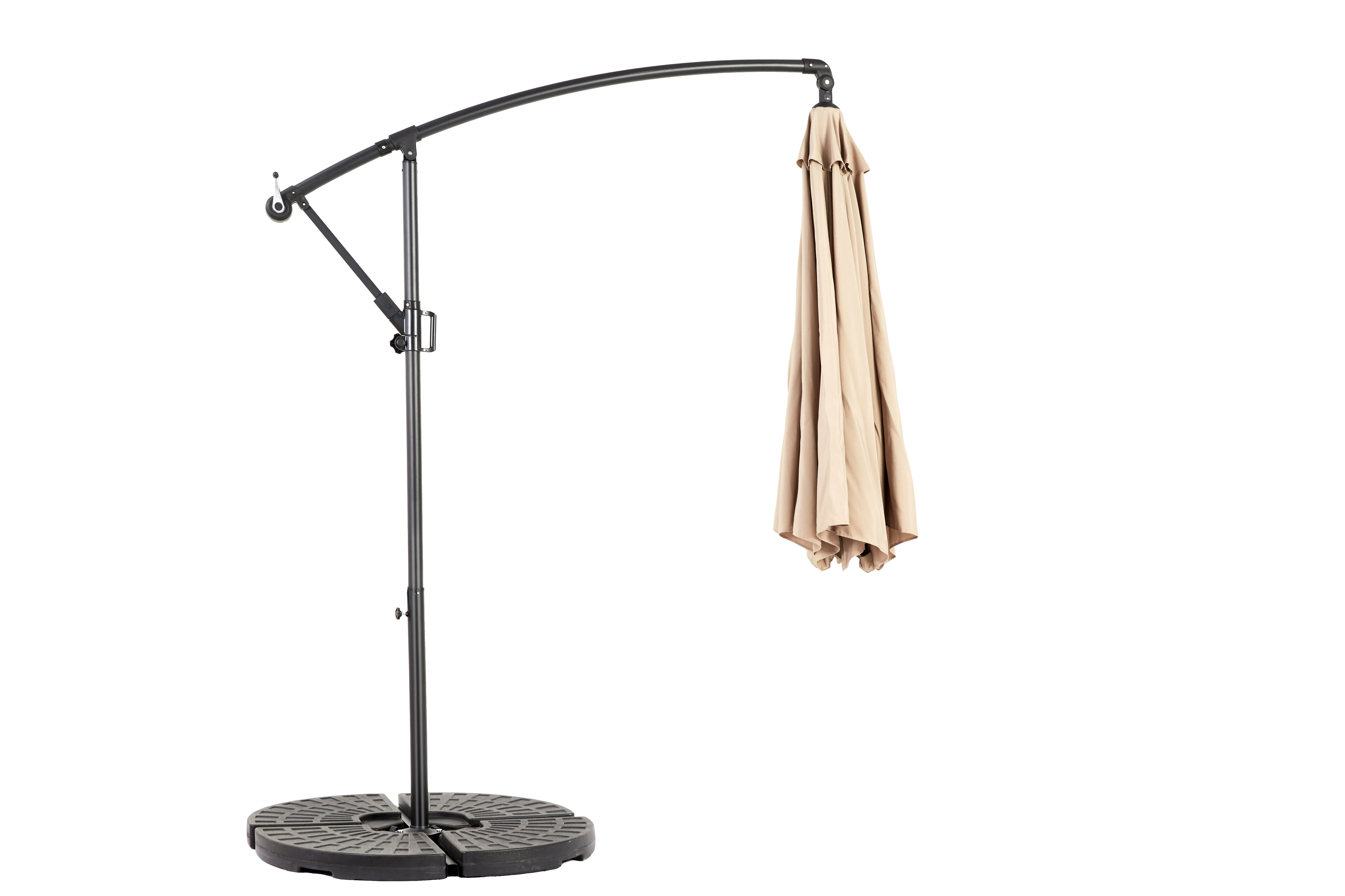 Outdoor Umbrella, 14.8 Ft Rectangular Double Sided Large with Crank, Khaki