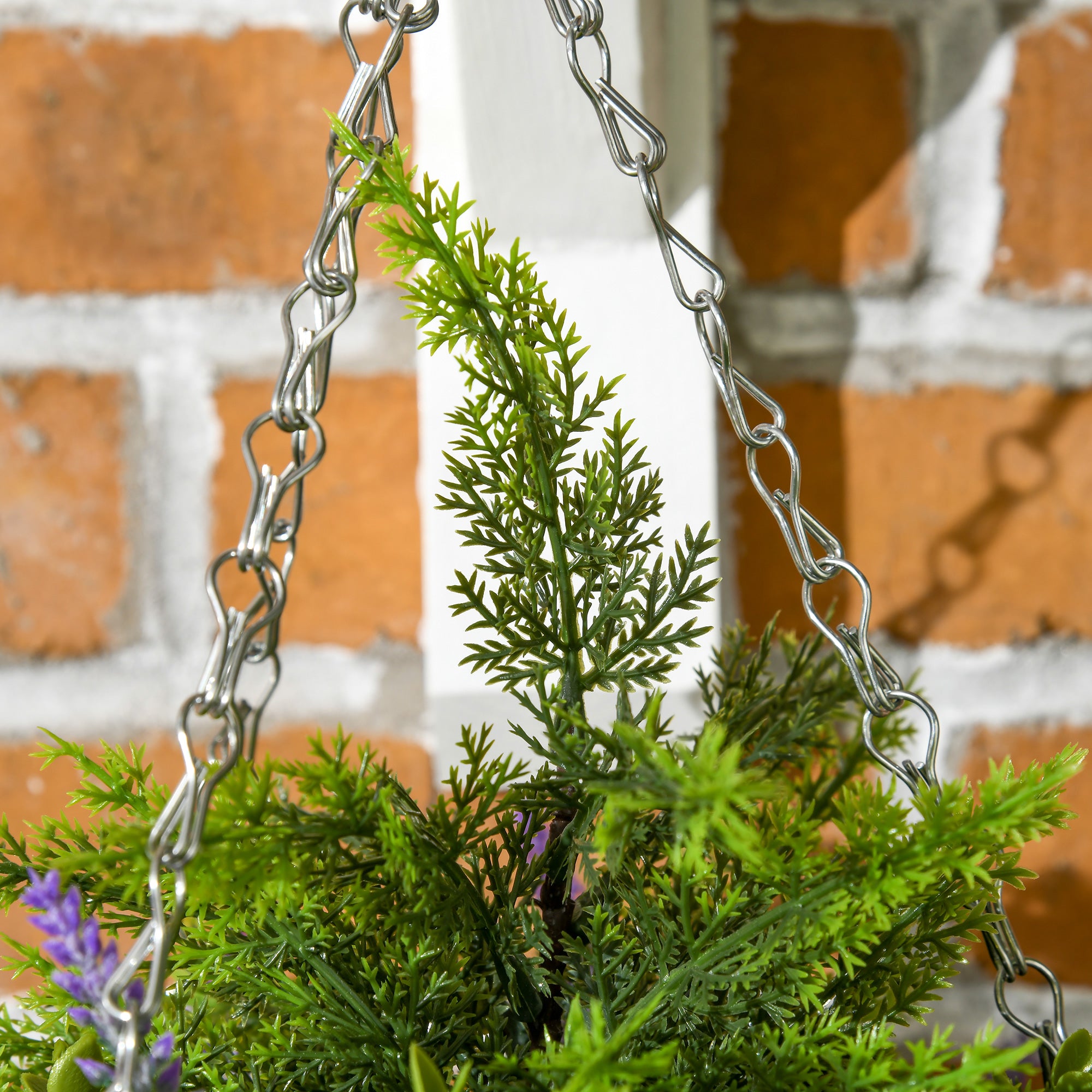 Artificial Hanging Lavender Pots, Set of Two Flower, Purple