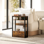 Industrial-Style Side Table Black/Brown