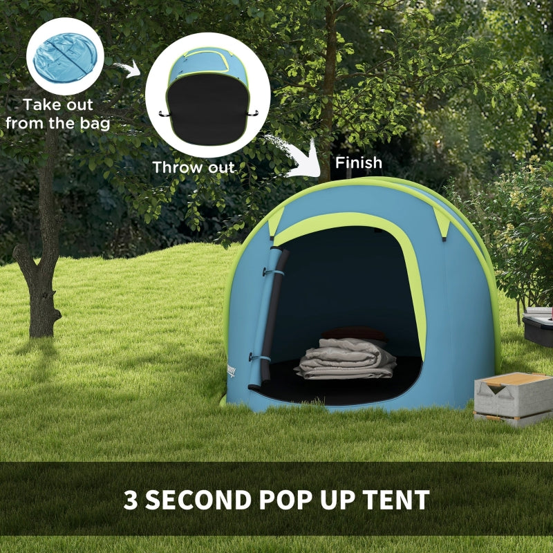 Two-Man Pop-Up Dome Tent Water-Resistant with Accessories Blue