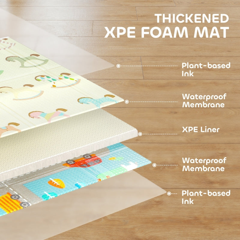 Baby Play Mat Foldable Double-Sided Multicolor