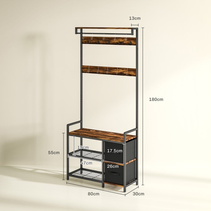Hallway Tree, Industrial Multi-Use, Brown/Black