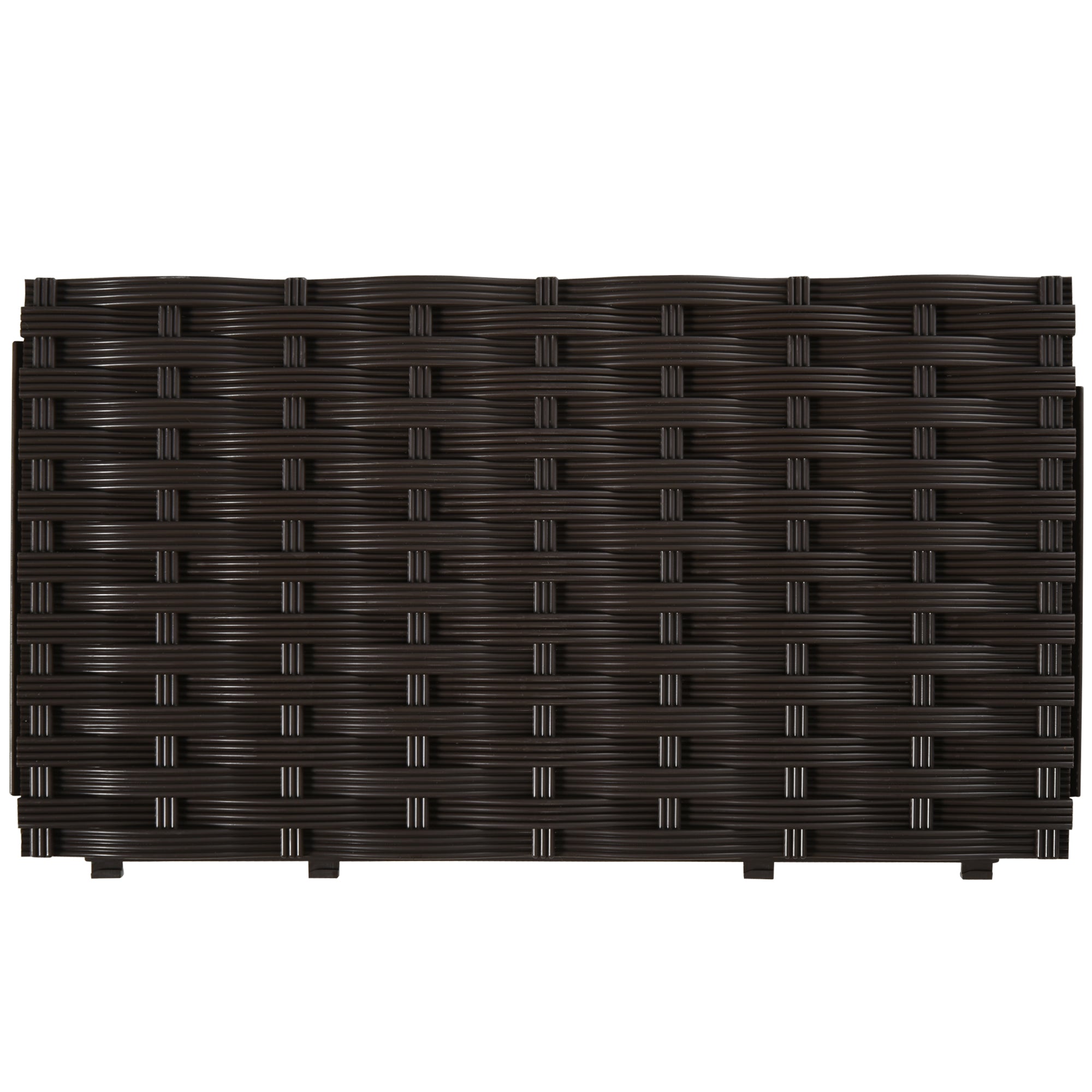 Raised Bed Planter, Rattan Look, 40x40x44cm, PP Brown