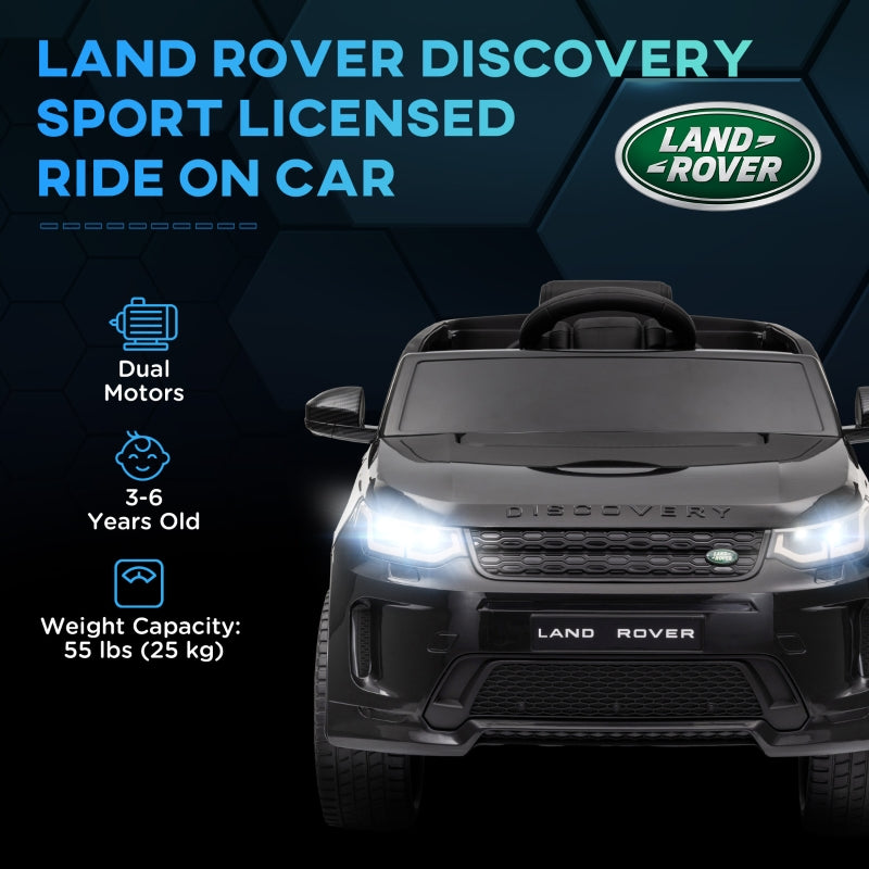 Licensed Land Rover Discovery Sport 12V Kids Ride on Car with Remote Control, Black