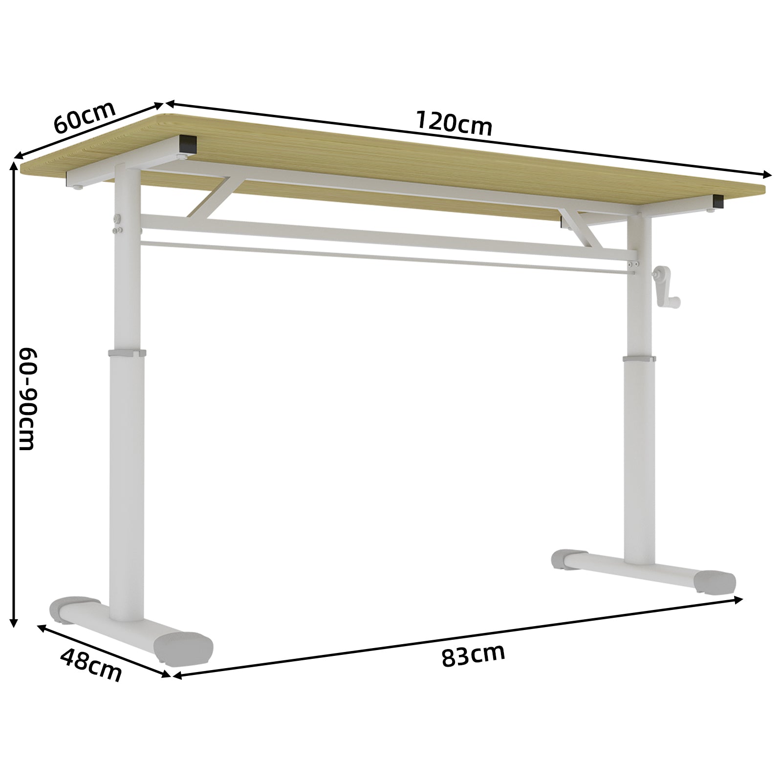 Adjustable Study Desk, Height-Adjustable Multi-Purpose Home/Office, Compact Design