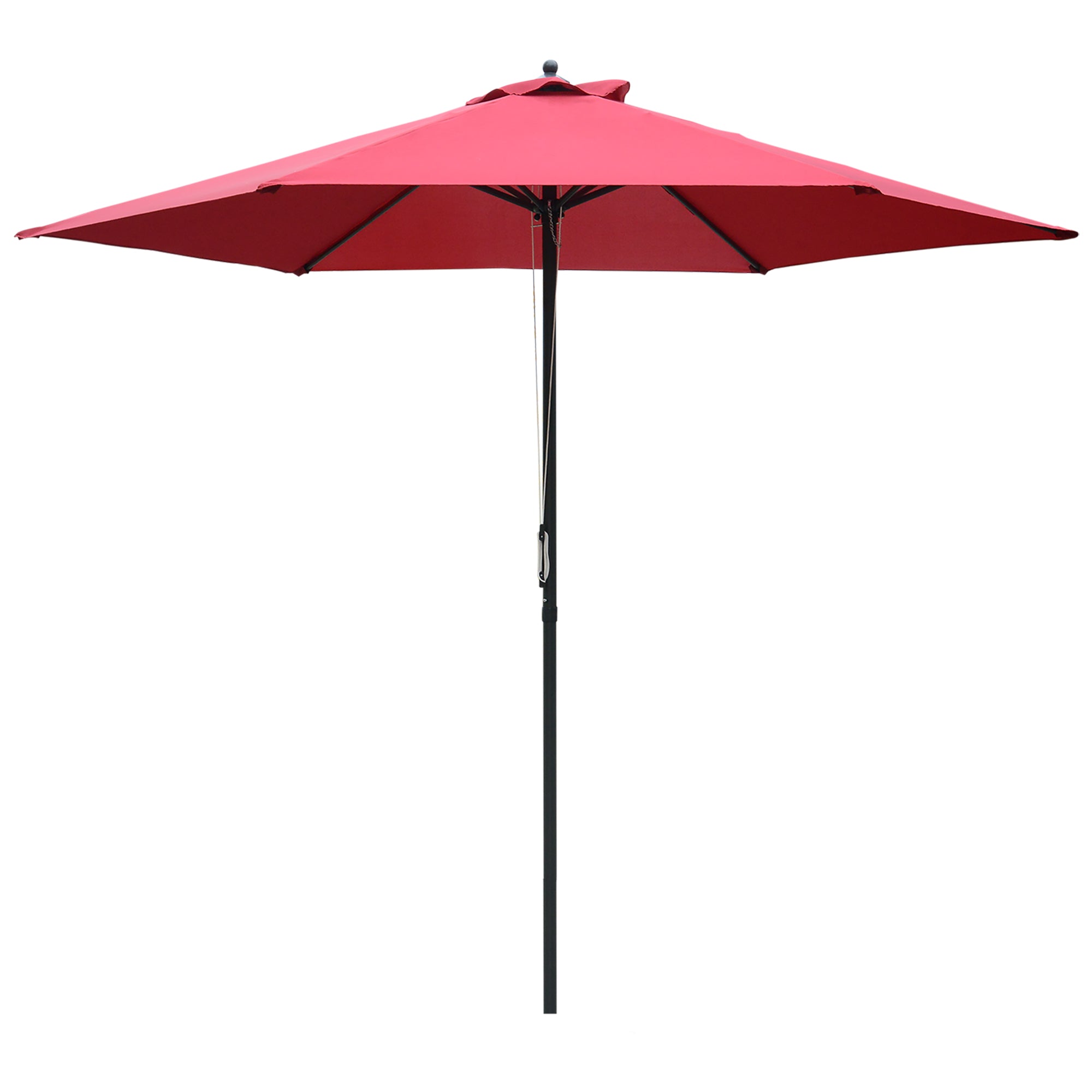 2.8m Garden Parasol Umbrella Round Outdoor Sun Shade Canopy Wine Red