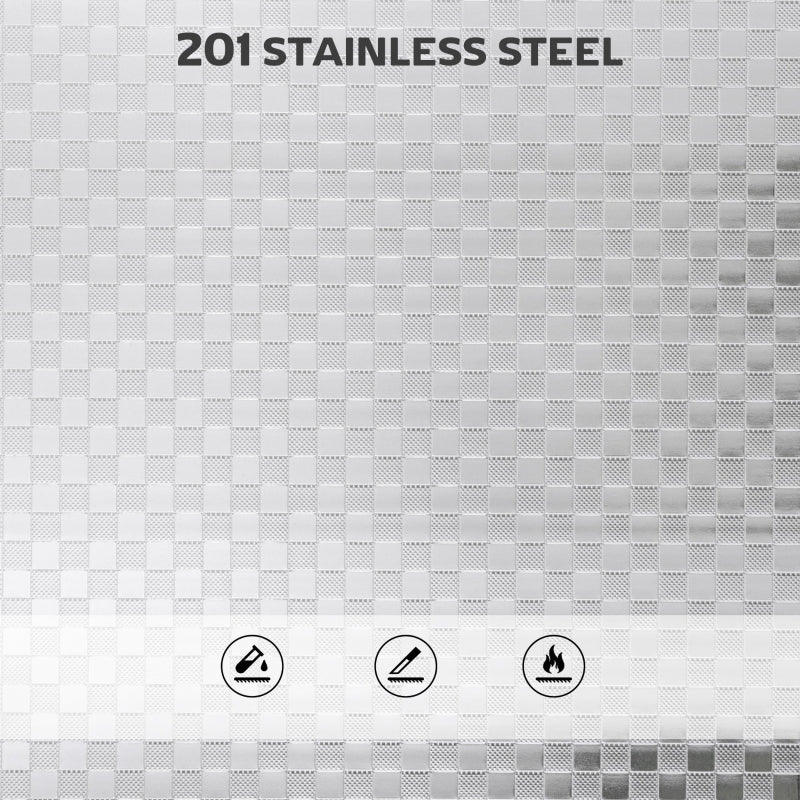 Kitchen Storage Trolley 3 Tier Adjustable Shelf Stainless Steel - Silver