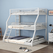 Triple Bunk Bed Metal Frame Multi-Size - White