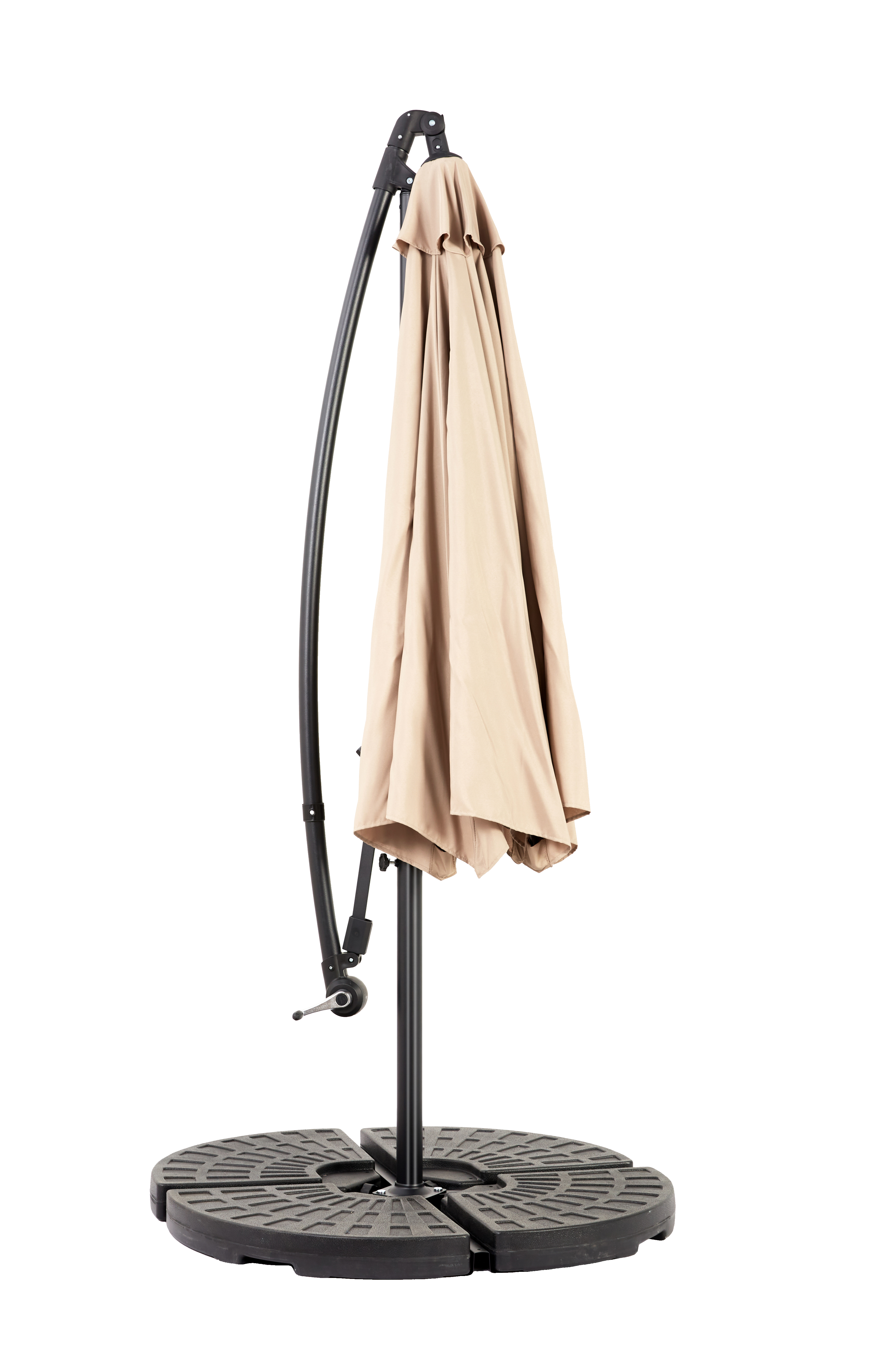 Outdoor Umbrella, 14.8 Ft Rectangular Double Sided Large with Crank, Khaki