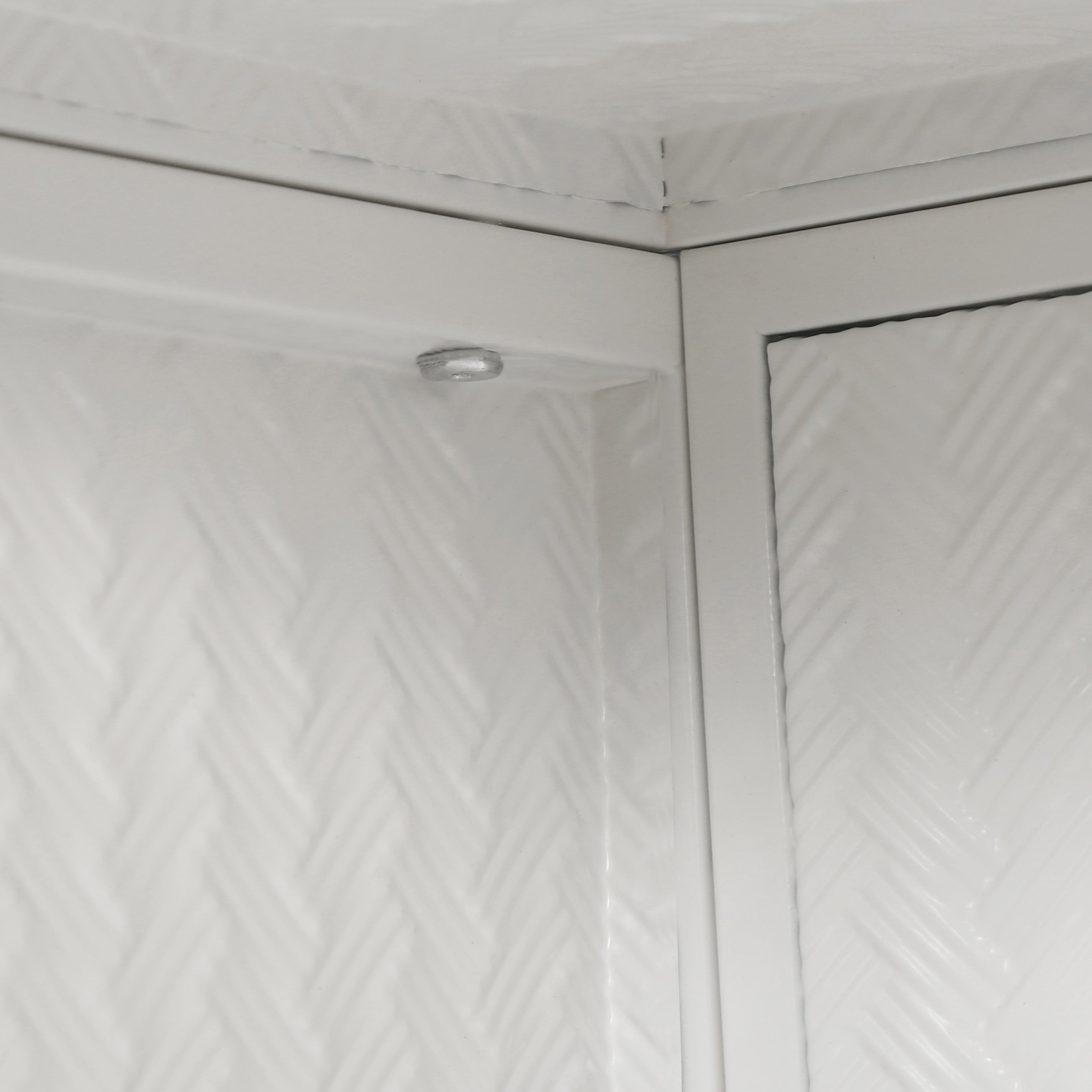 Wall Cabinet 70CM Two-door Three-tier Glass Woven Pattern White