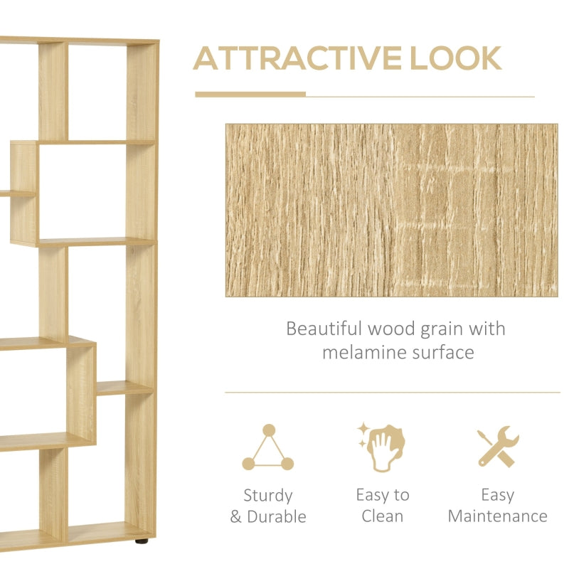 8-Cube Bookcase Tall Display Storage Shelf Natural Engineered Wood