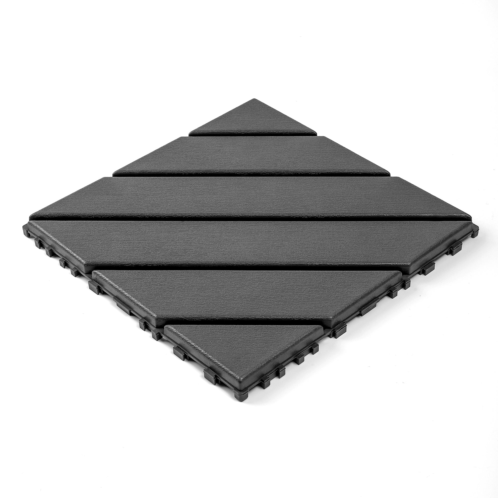 Plastic Interlocking Deck Tiles 44 Pack 12x12in Square Waterproof - Dark Grey