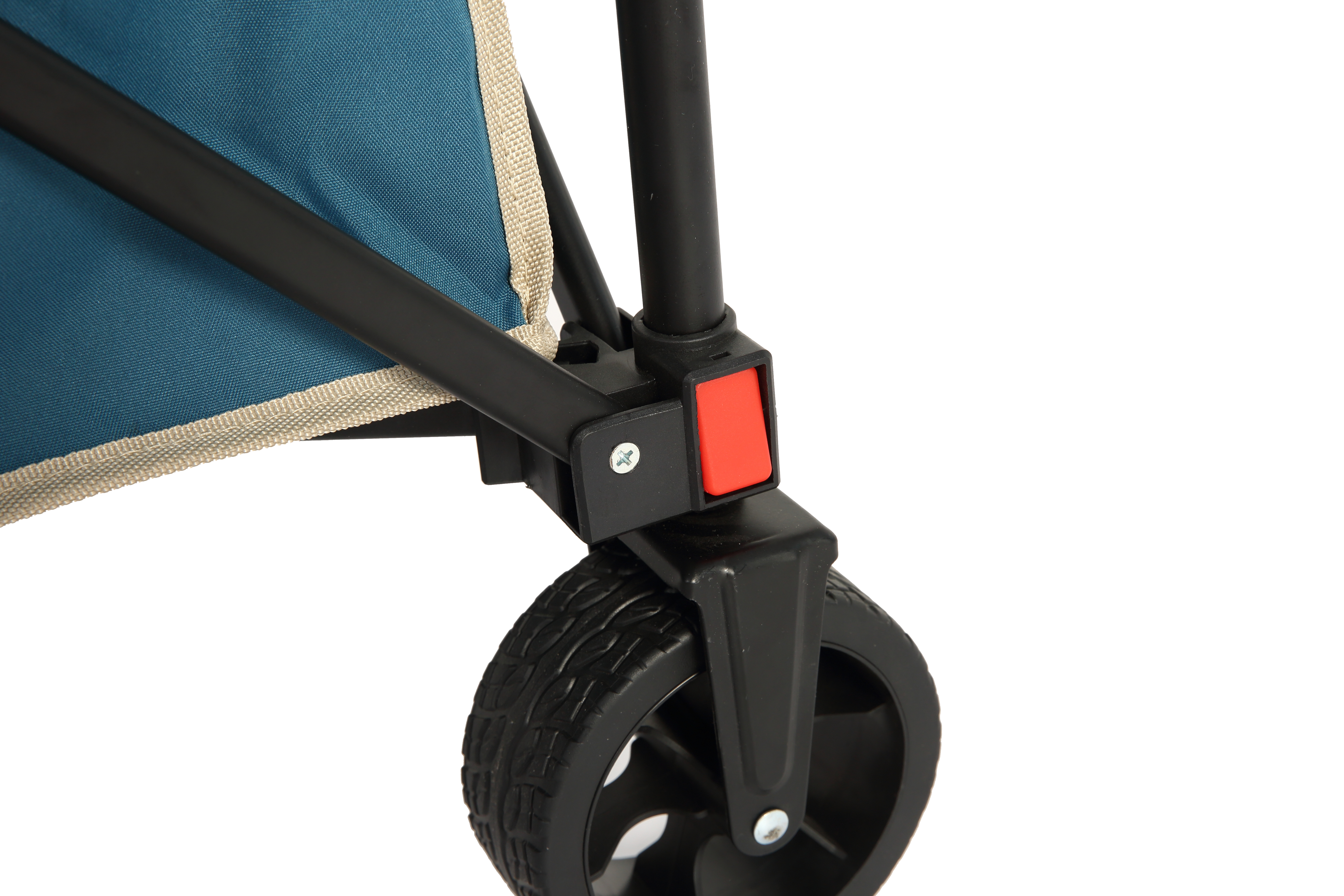 Folding Wagon Cart with All Terrain Wheels, Heavy Duty, Adjustable Handle, Outdoor Utility, Blue