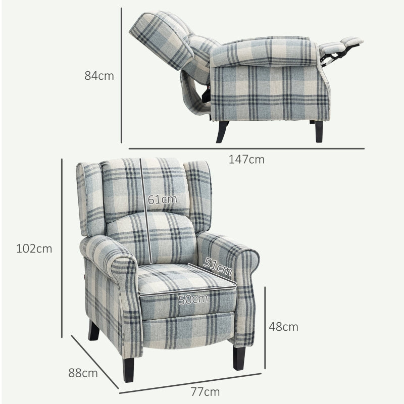 Reclining Armchair 160° Recline with Footrest Grey