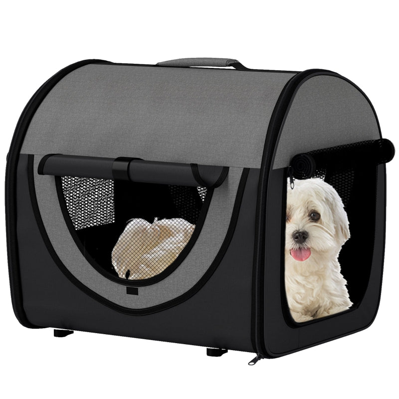 Folding Pet Crate, Fabric Soft, Black