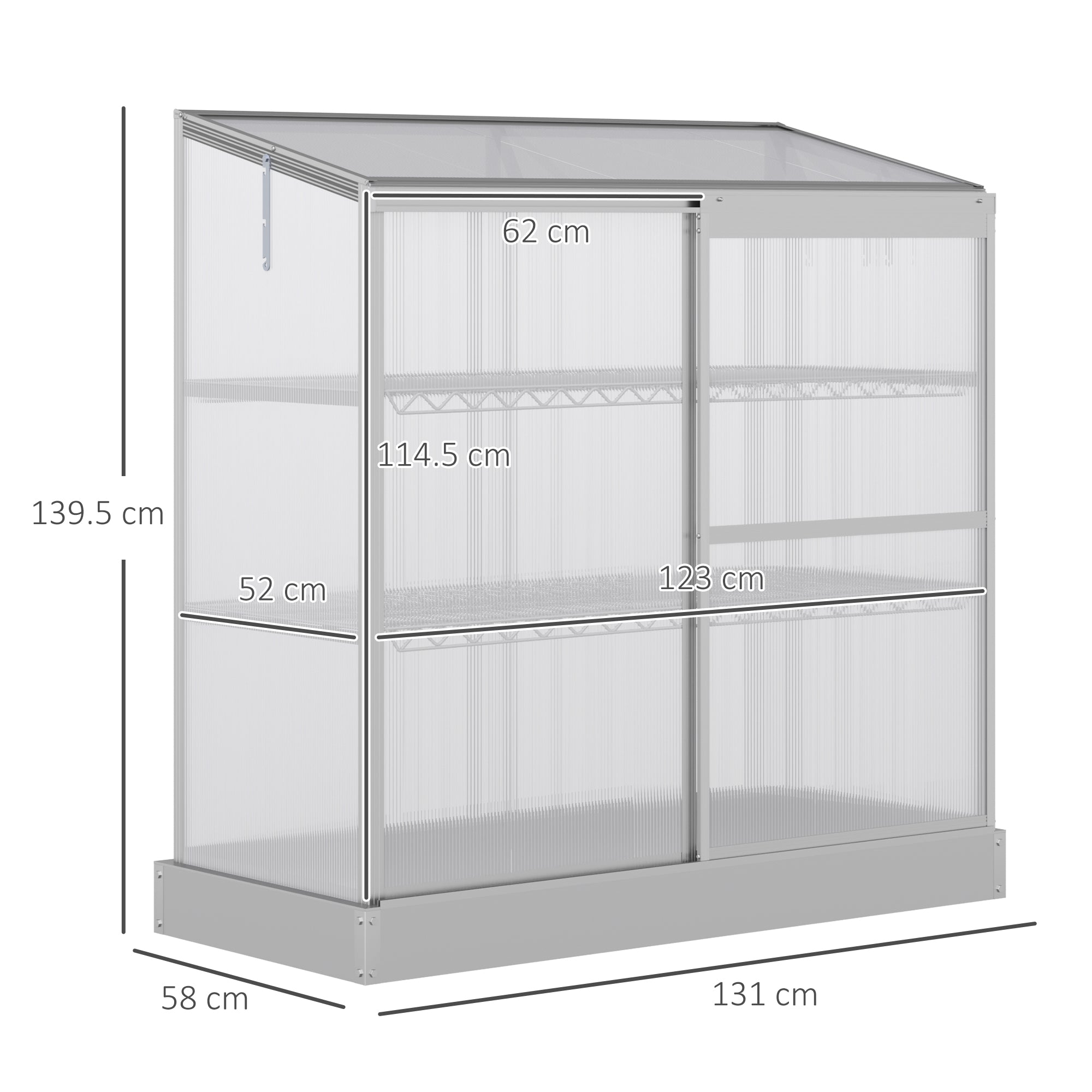 3 Tier Greenhouse, Outdoor Cold Frame Plant Flower Growth, Transparent Polycarbonate
