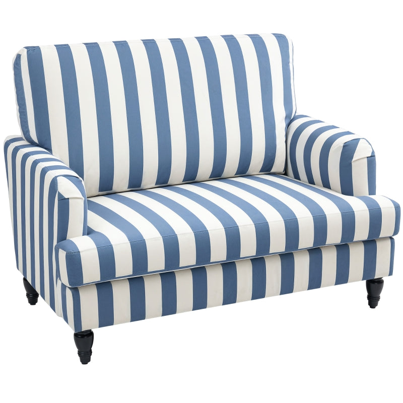 Modern Cuddle Chair, Velvet Single Sofa Armchair, Blue and White