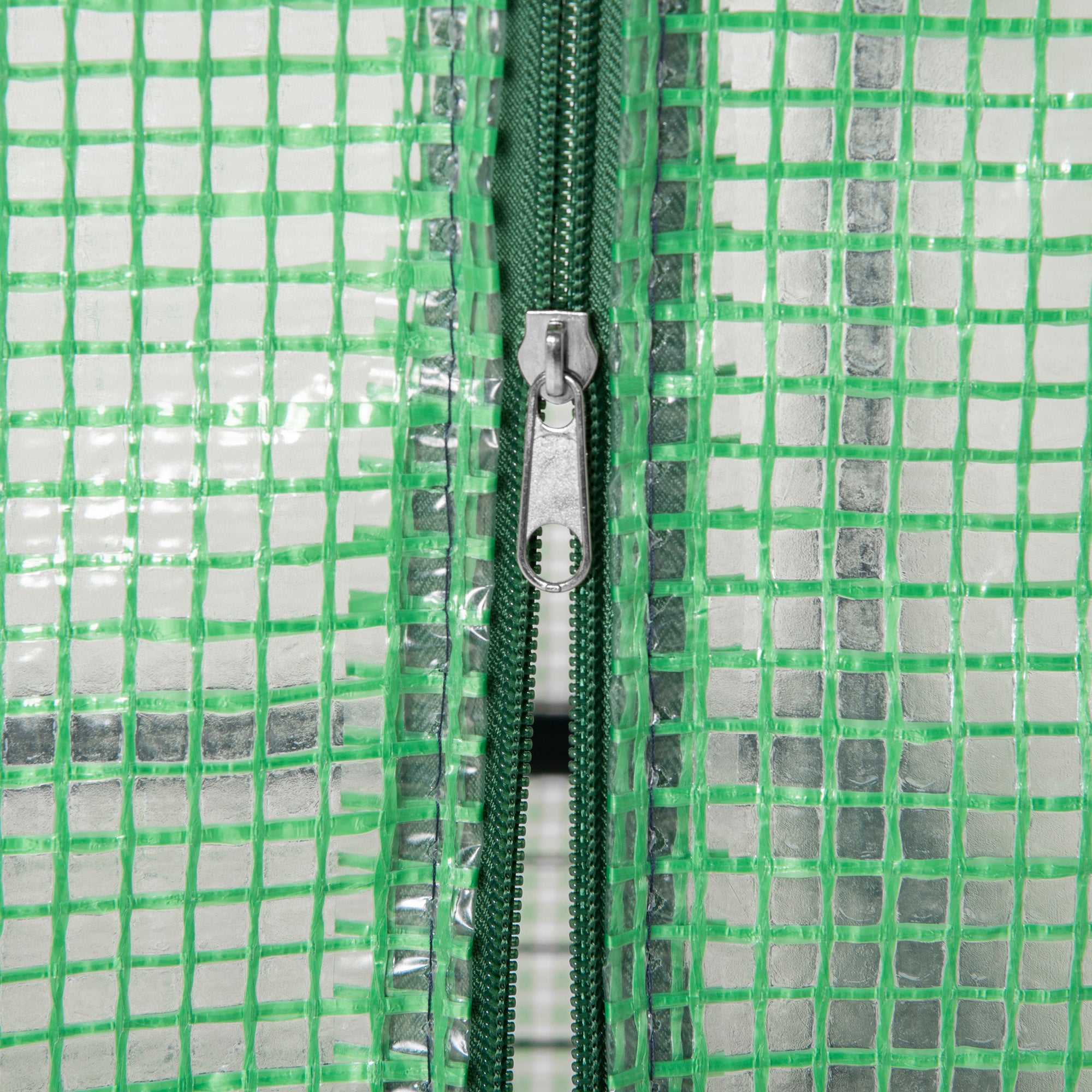 4 Tier Mini Greenhouse, Portable Steel Frame Roll-up Door PE Cover, Green