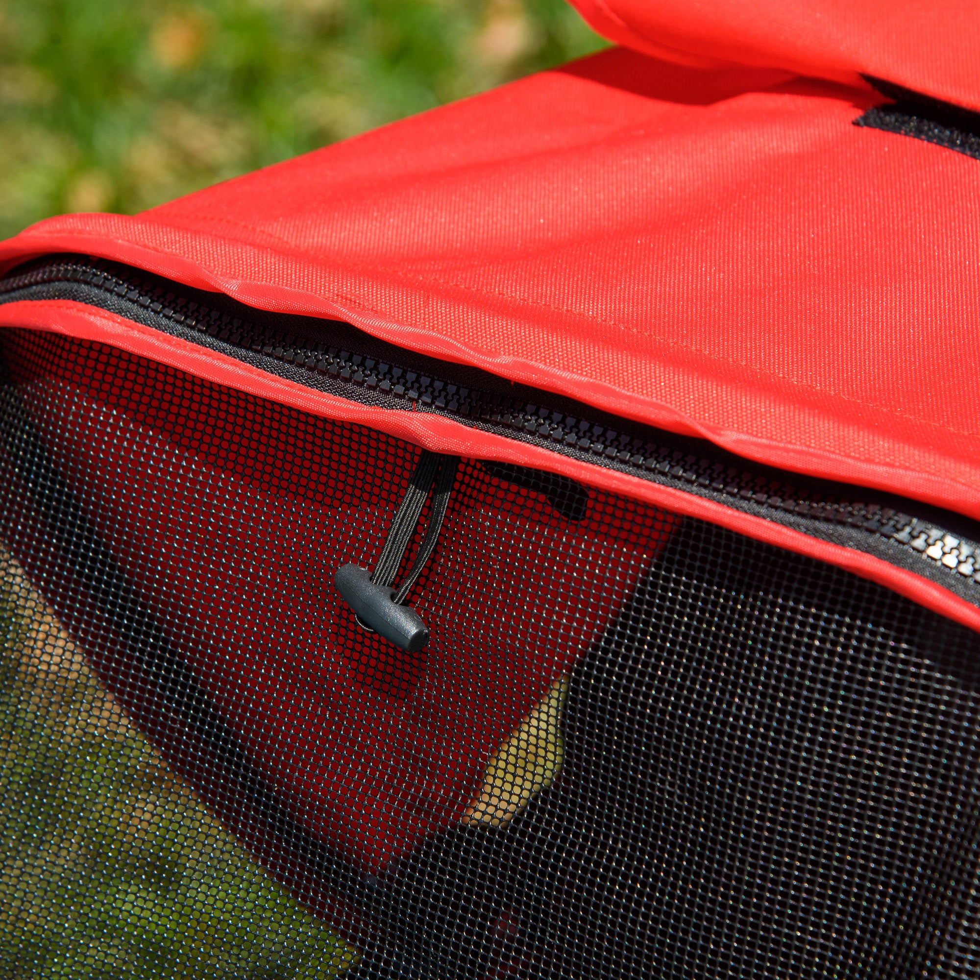 Dog & Cat Pet Stroller, Foldable 3 Wheels, Oxford Red Black