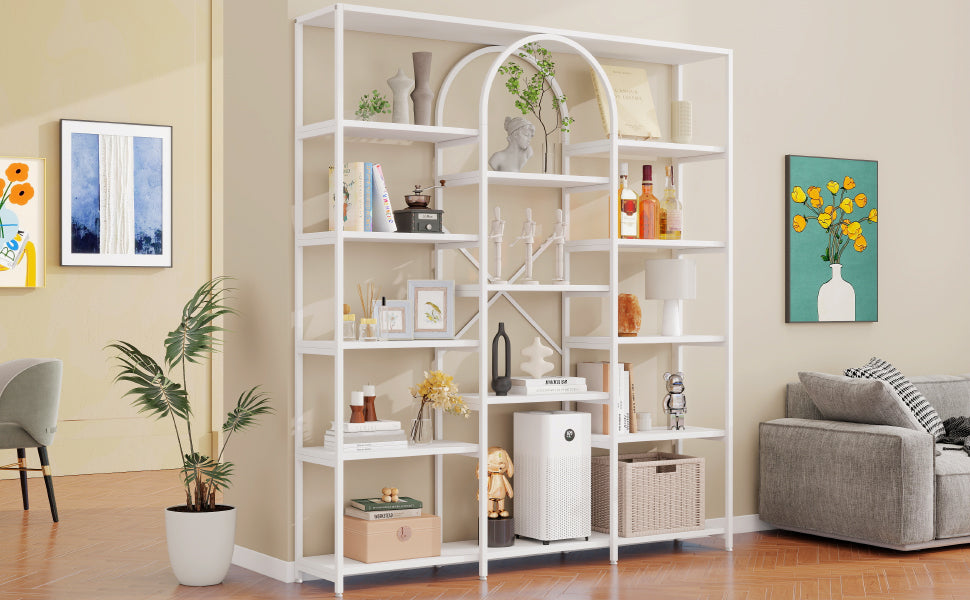 Shelf 160x30x180cm Minimalist Multiple Storage MDF/Steel White