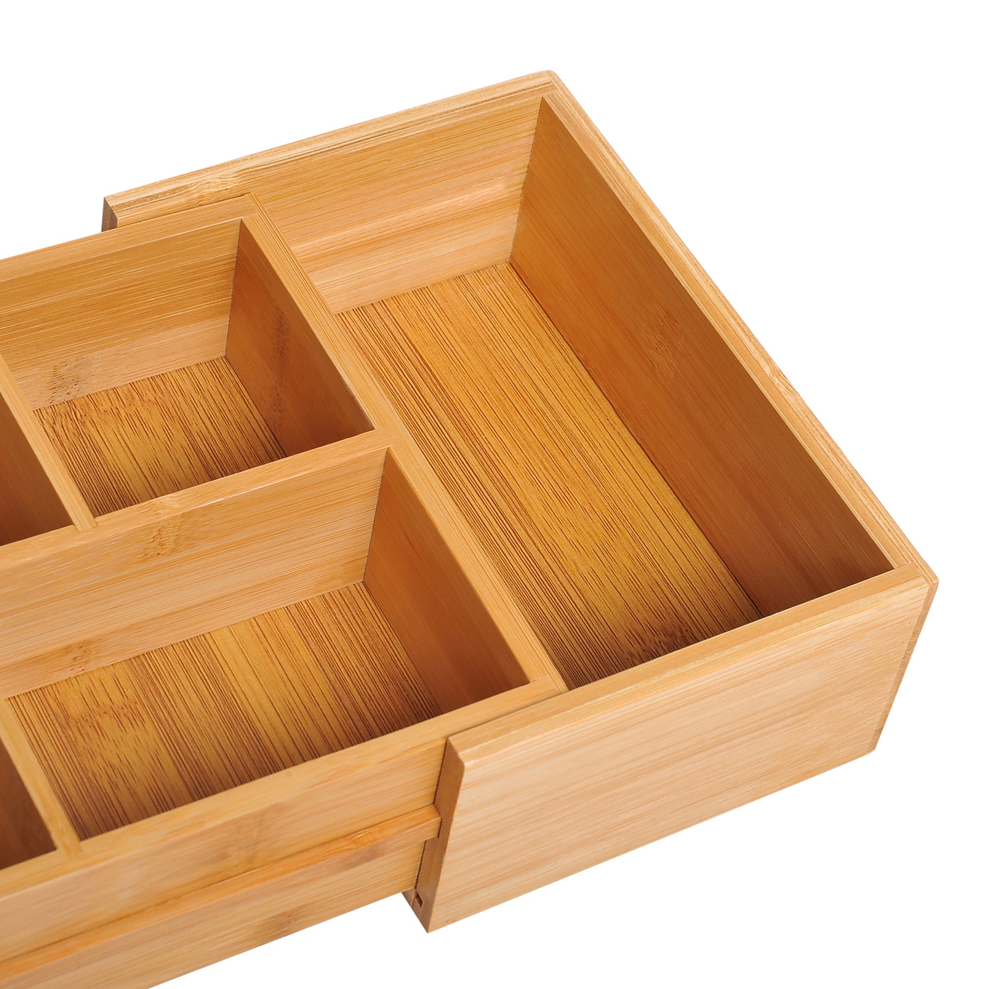 Storage Box Drawer Organizer, Extendable, Bamboo Natural