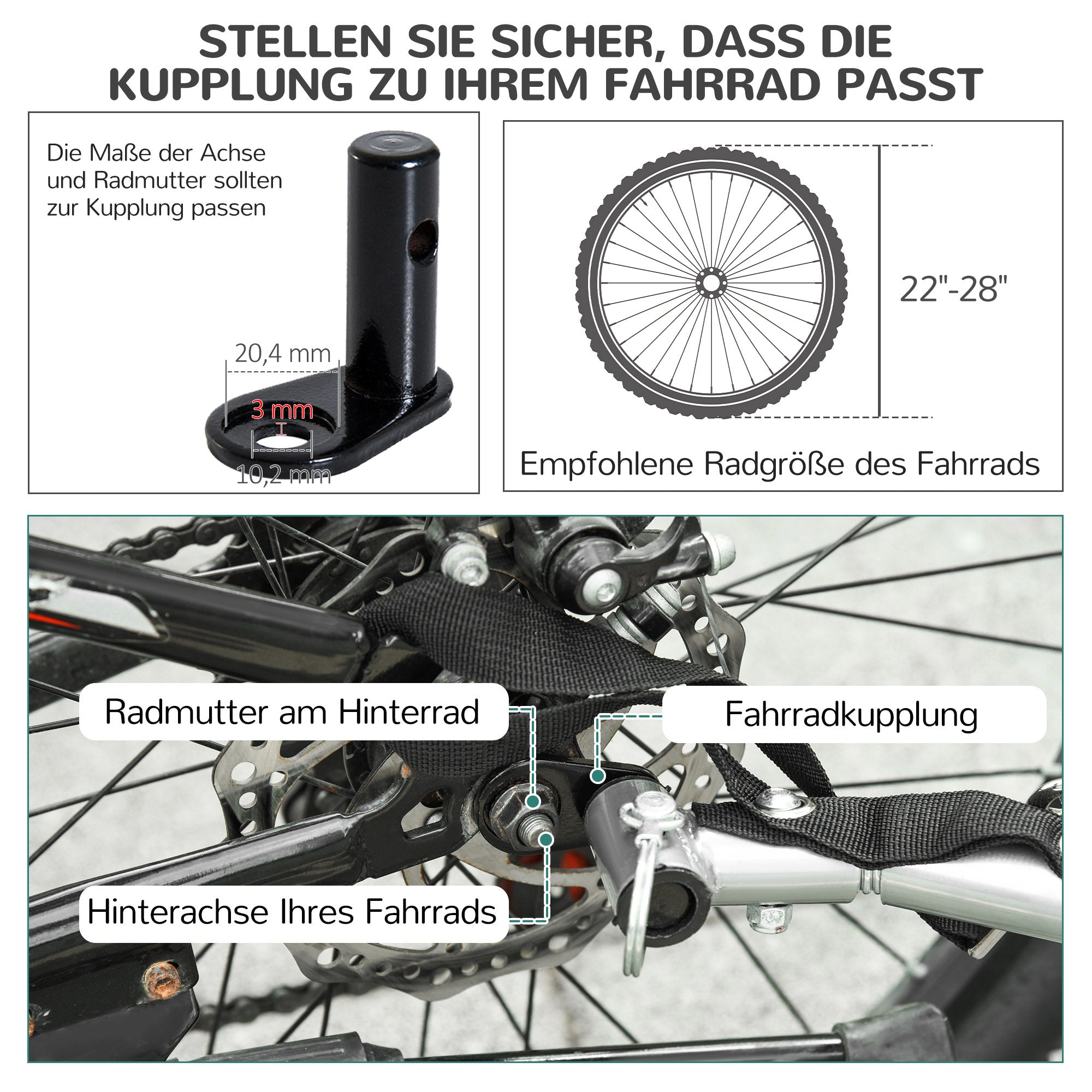 Dog Trailer Bicycle Transporter, 130 x 73 x 90 cm, Red+Black