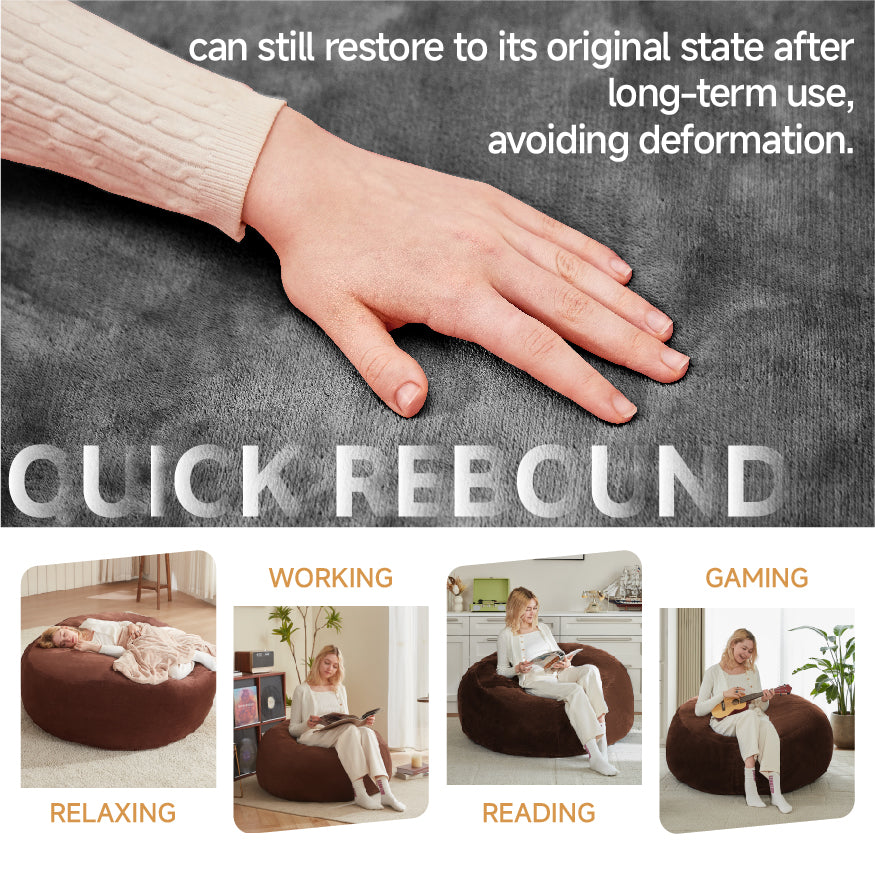 6FT Bean Bag Chair Sofa for Adults, Soft and Comfortable Reading Chair