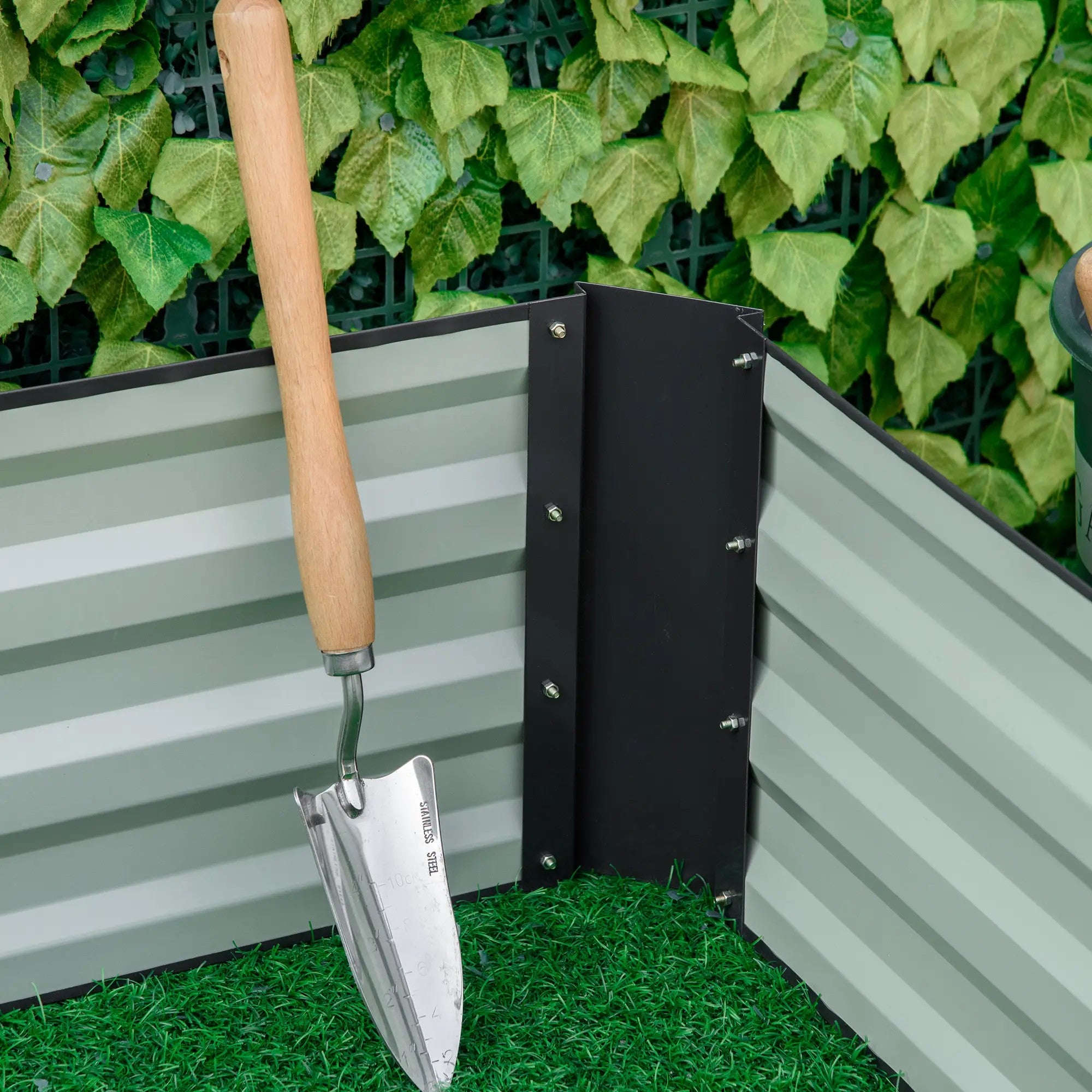 Raised Garden Bed, Open Base Easy Assembly Steel, Grey