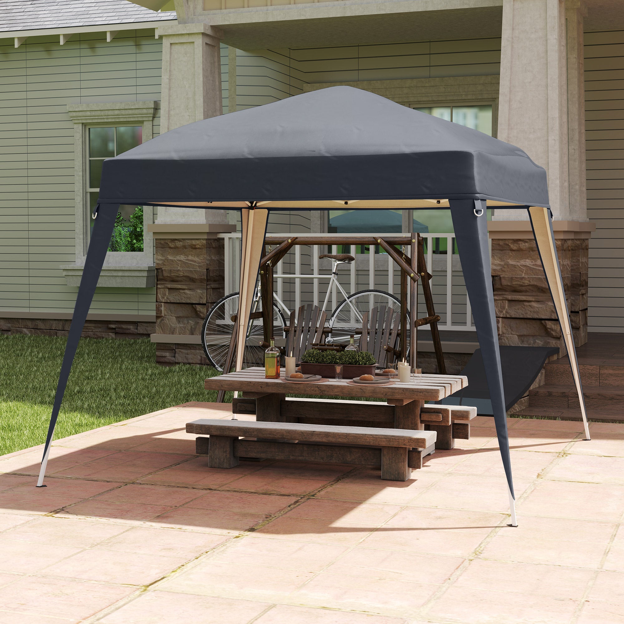Gazebo Replacement Roof, 3x3m, Water-Repellent, Winter-Proof, Dark Grey