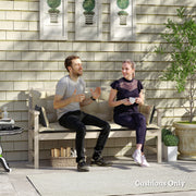 3-seater bench cushion 180x110x8 cm with ties outdoor/indoor, beige + black