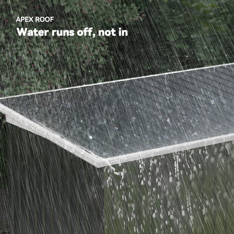 9ft x 4ft Garden Shed with Foundation Kit, Vents, and Double Doors, Dark Grey Metal