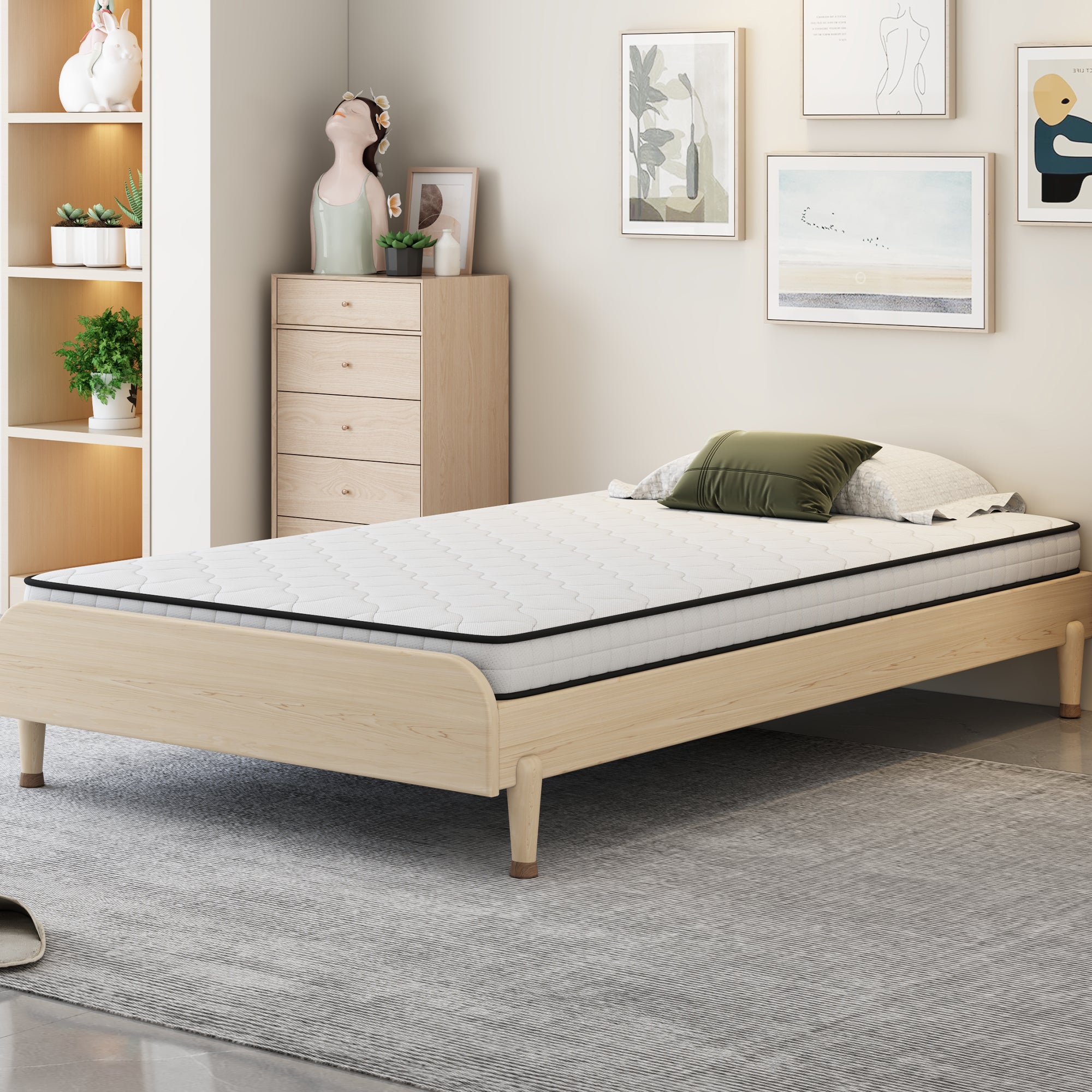 Spring Mattress 90x190cm H3 10cm - Lumbar Support - Rolled