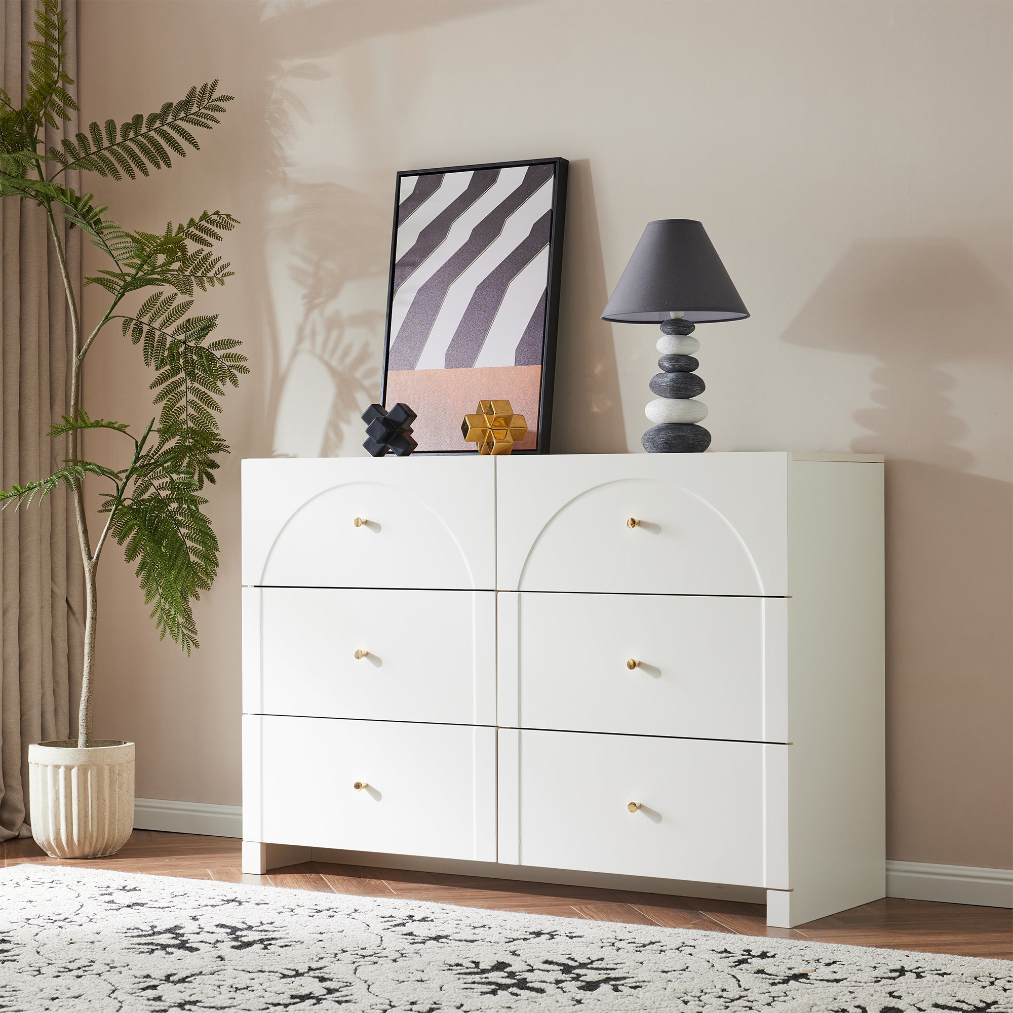 Chest of Drawers with 6 Drawers, White