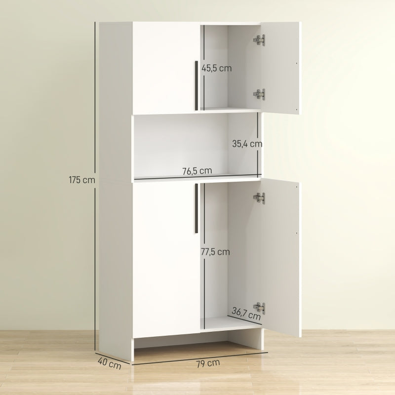 Kitchen Pantry Cabinet Shelves Microwave Shelf - White