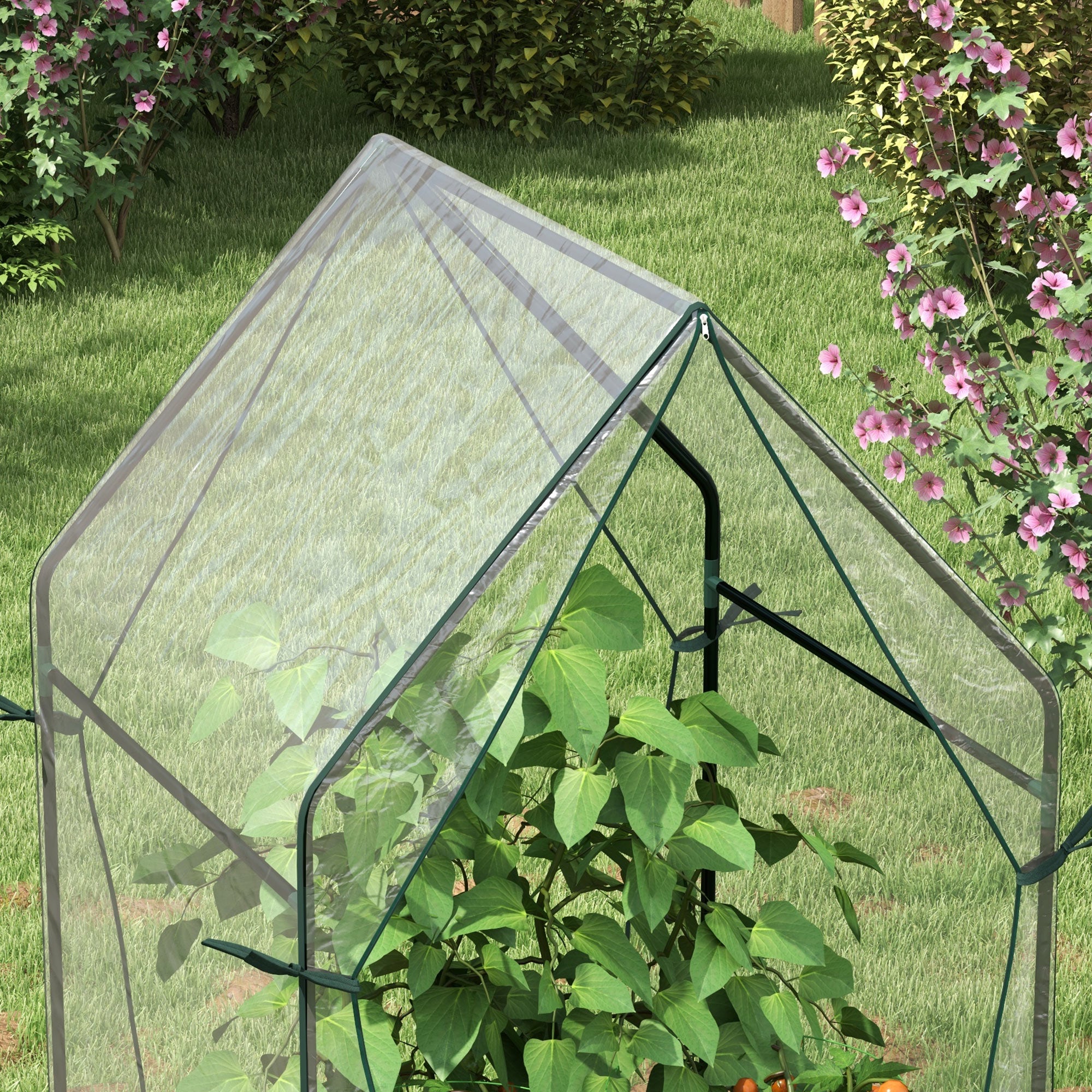 Foil Greenhouse, Double Doors Windproof 90x90x145cm, Transparent PE